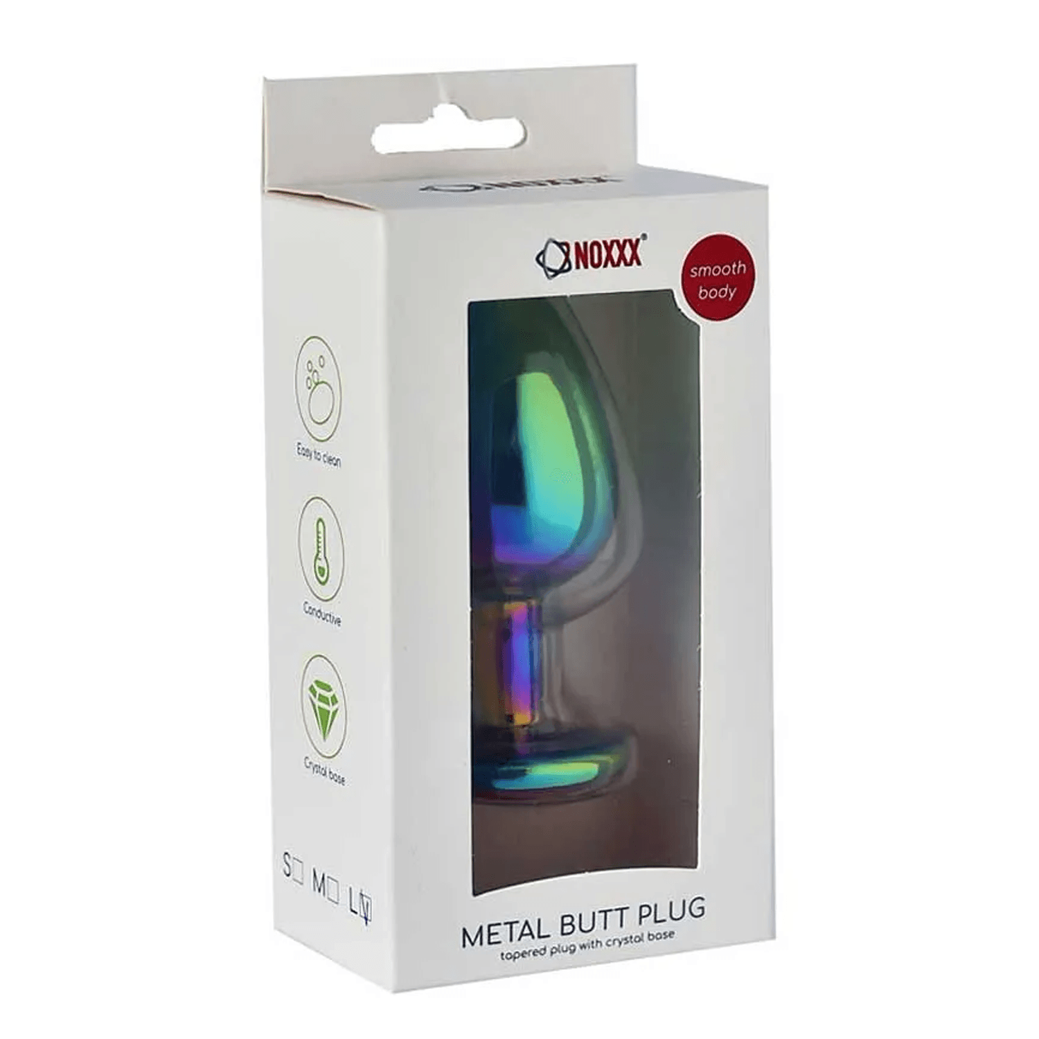 NOXXX Large Stainless Steel Anal Plug – Multicolor Jewel Base
