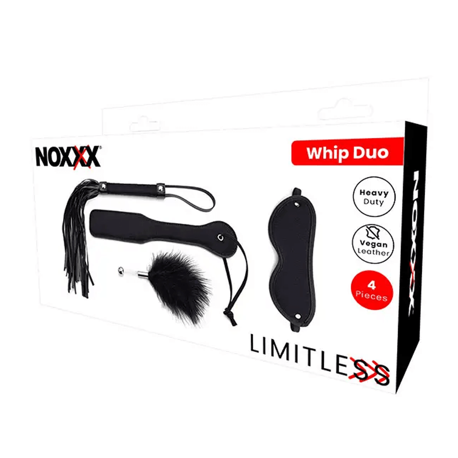 Limitless Whip Duo Kırbaç Şaplak Maske ve Tüy Seti