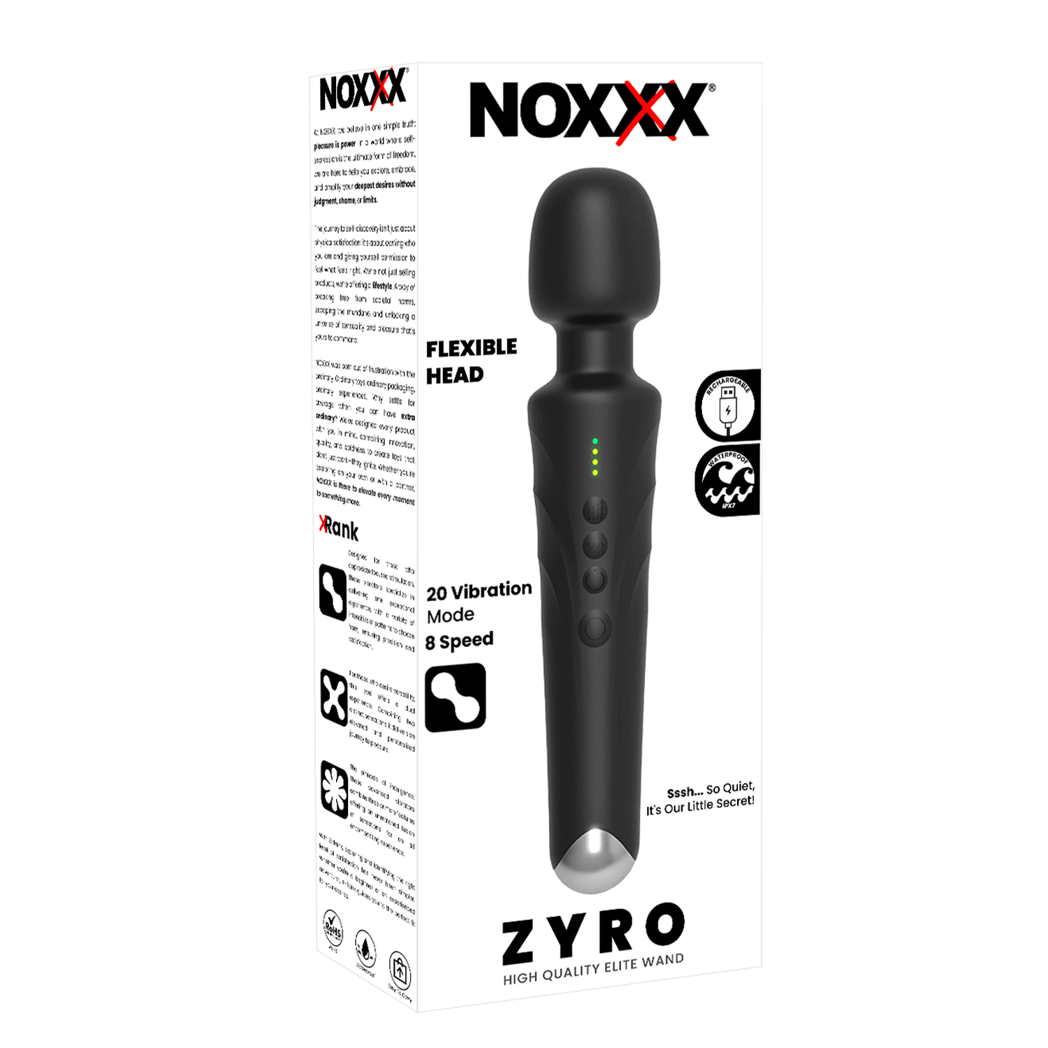 ZYRO – LED Göstergeli Güçlü Sessiz Wand Vibratör – 20 Mod & 8 Hız Seviyesi