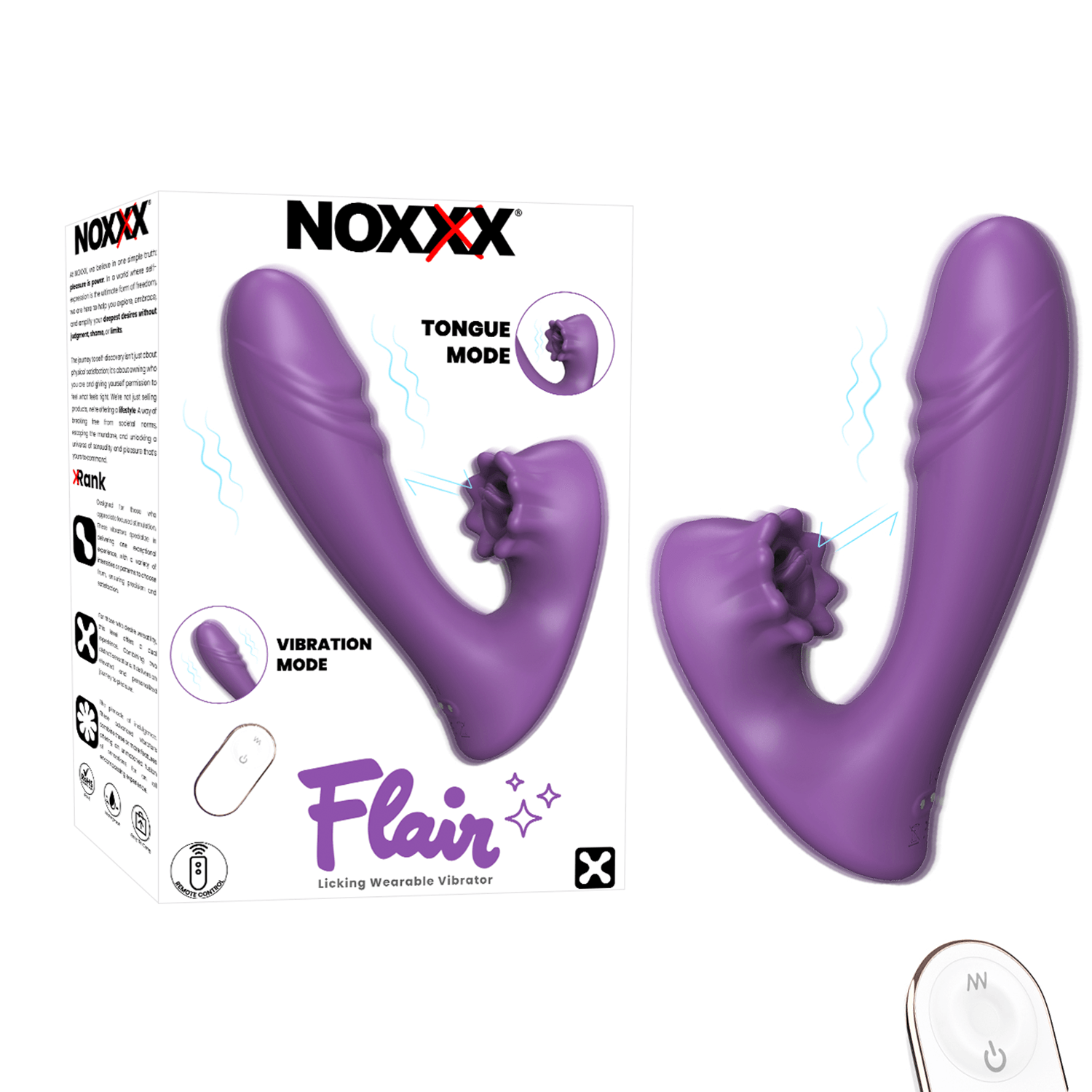 NOXXX Flair – Wearable Clitoral Vibrator with Licking Function & Remote