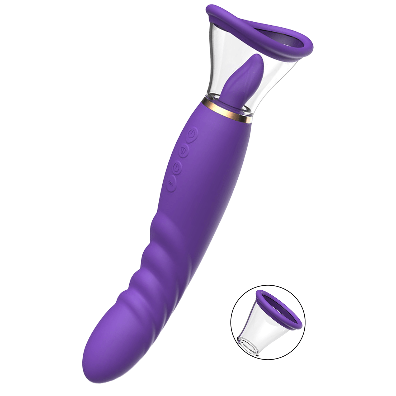 Charoite – Çift Taraflı Emme, Yalama ve Titreşimli Vibratör – 28.5 cm