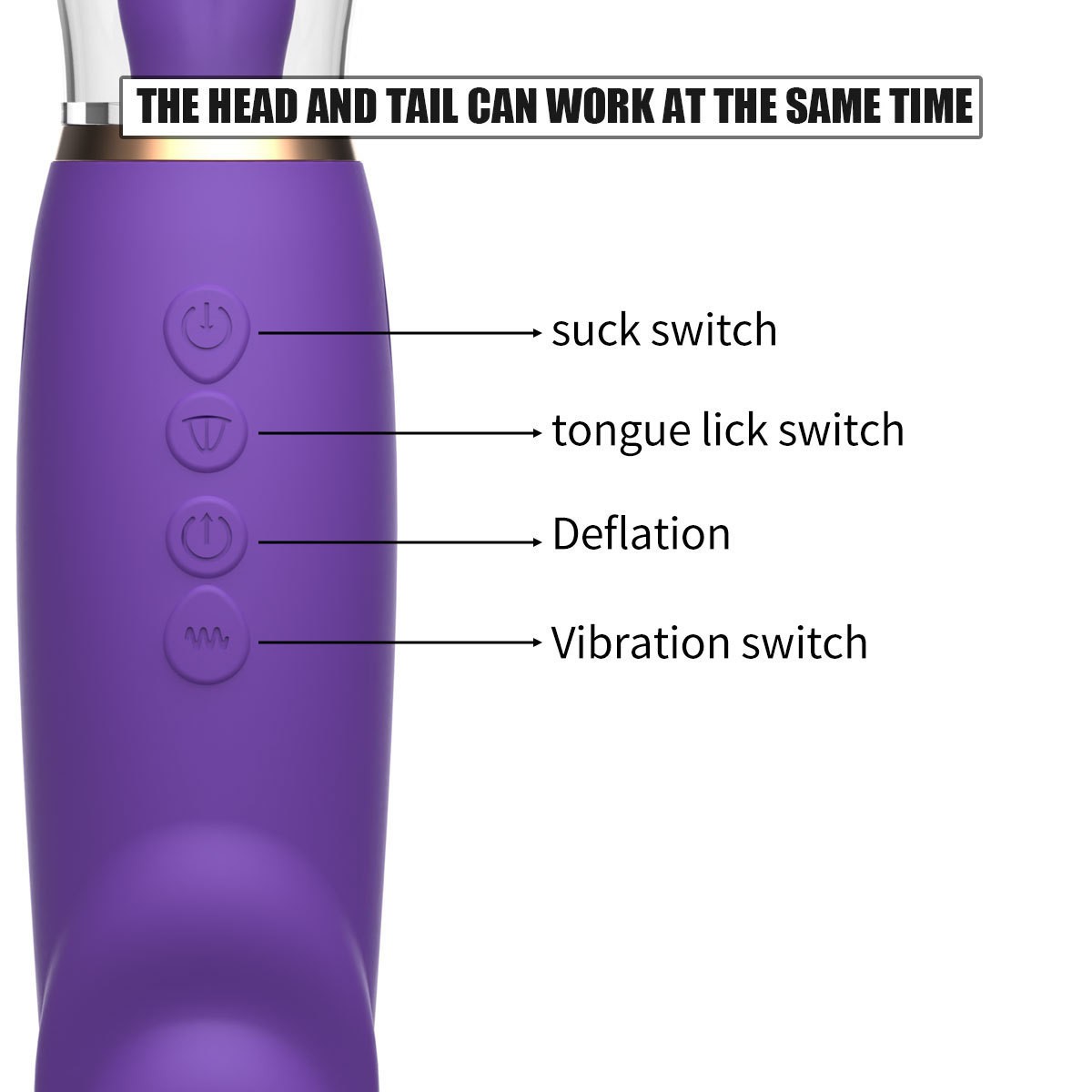 Charoite – Çift Taraflı Emme, Yalama ve Titreşimli Vibratör – 28.5 cm