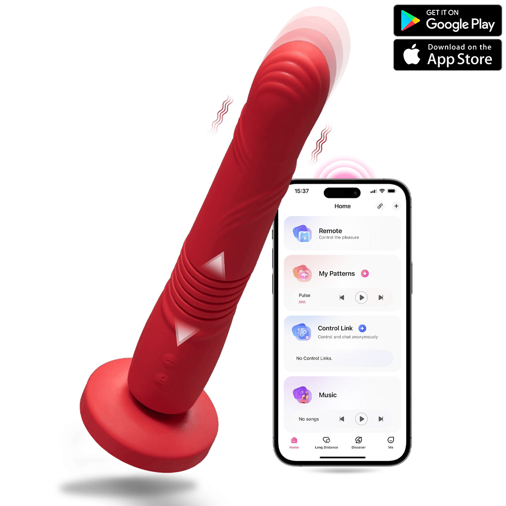 Lovense Gravity Telefon Kontrollü İleri Geri Hareketli Titreşimli Vantuzlu Dildo