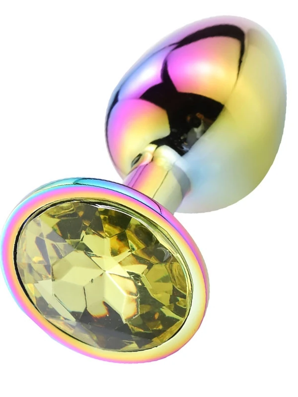 NOXXX Medium Stainless Steel Anal Plug – Multicolor Crystal Jewel Base
