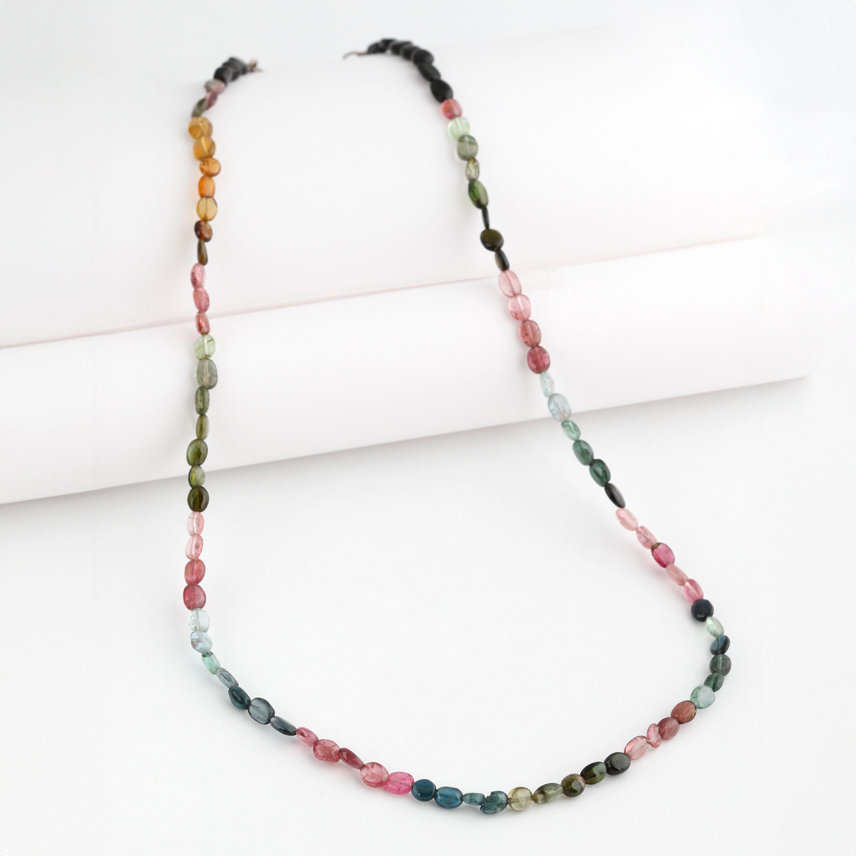 Multi-Color Turmalin Kolye 925 Ayar Gümüş Kilitli