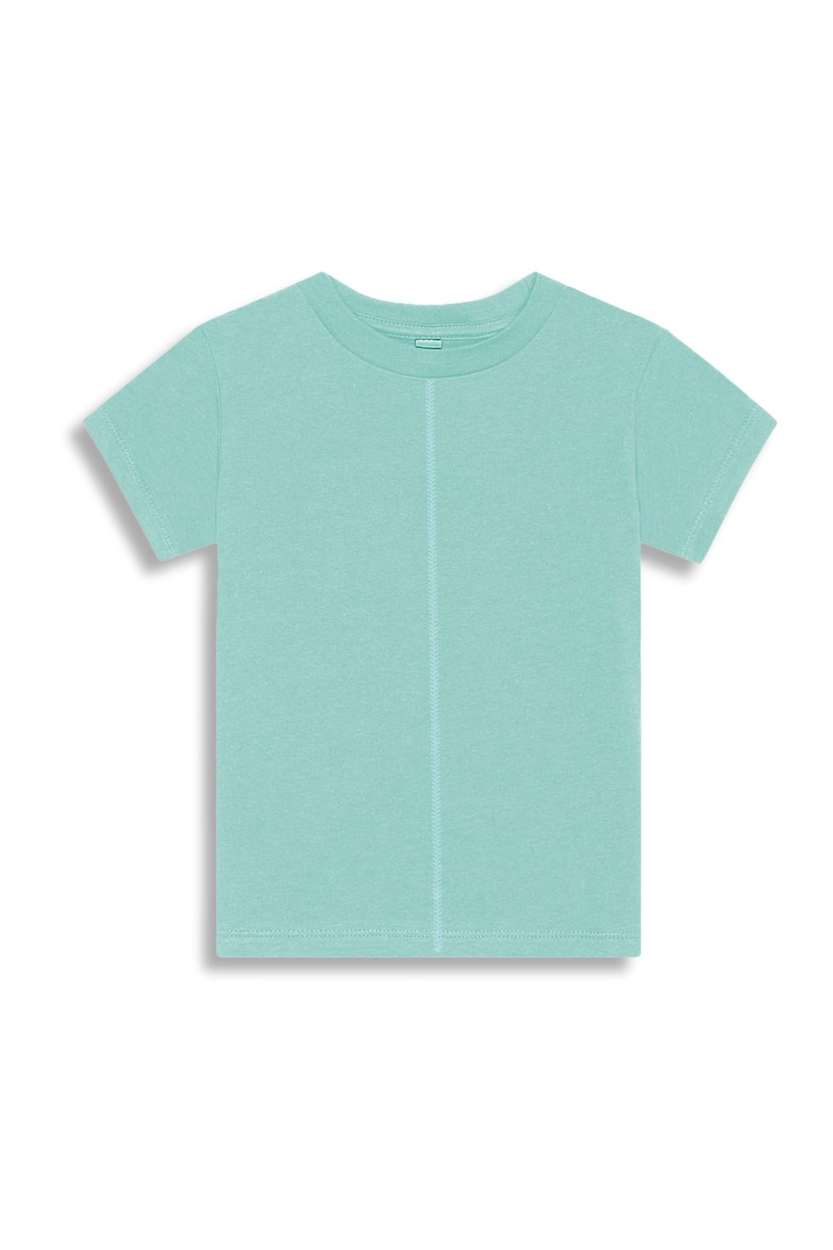 Çocuk Unisex Kısa Kol Önü ve Arkası Dikiş Detaylı T-Shirt Kız/Erkek Üçlü Paket