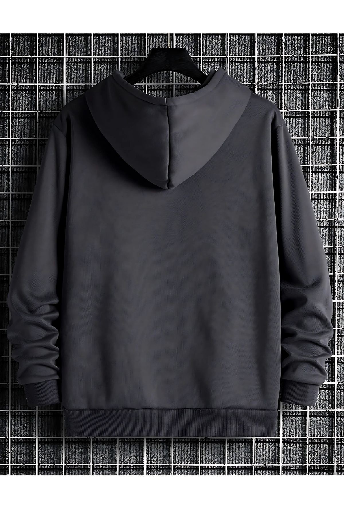 Erkek Kapüşonlu Kanguru Cepli Just Go Baskılı Sweatshirt