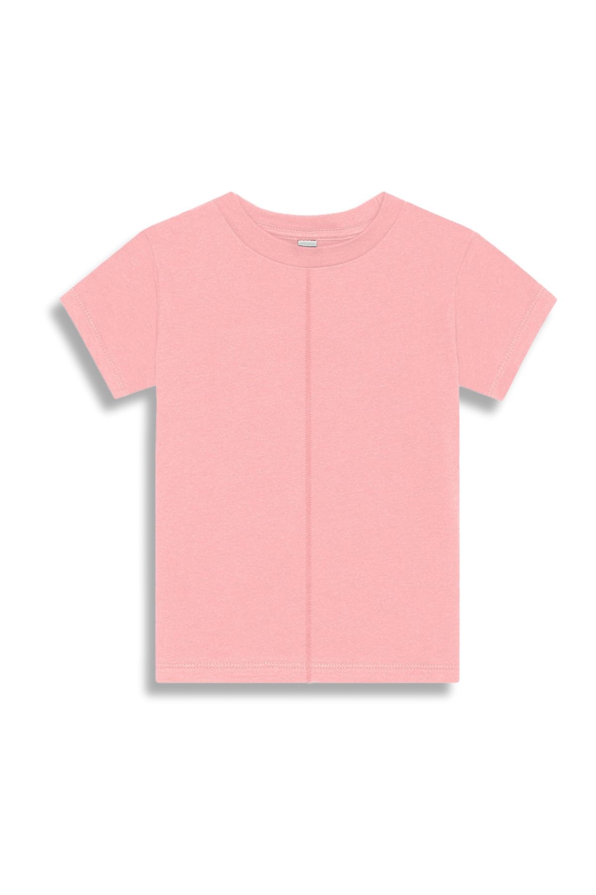 Çocuk Unisex Kısa Kol Önü ve Arkası Dikiş Detaylı T-Shirt Kız/Erkek Üçlü Paket