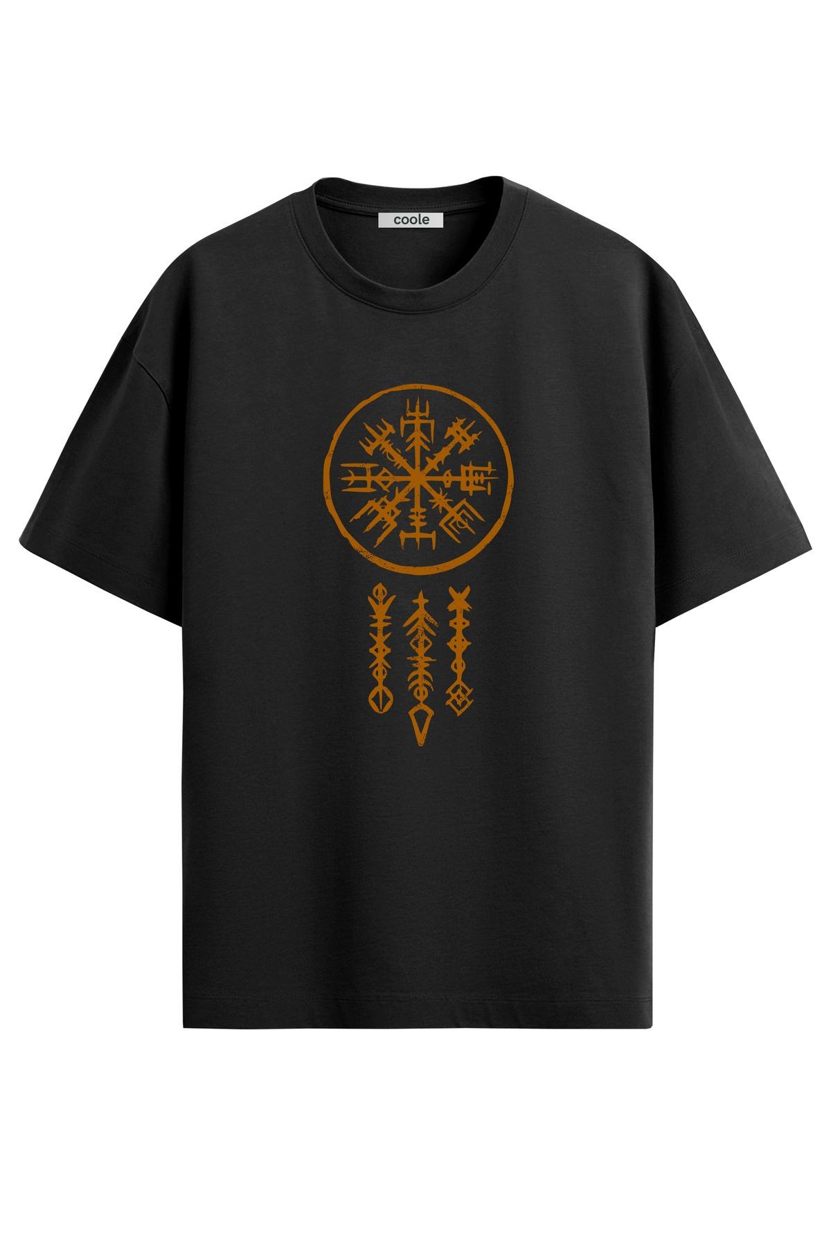 Erkek Viking Serisi Vegvisir Baskılı Regular Kalıp T-Shirt