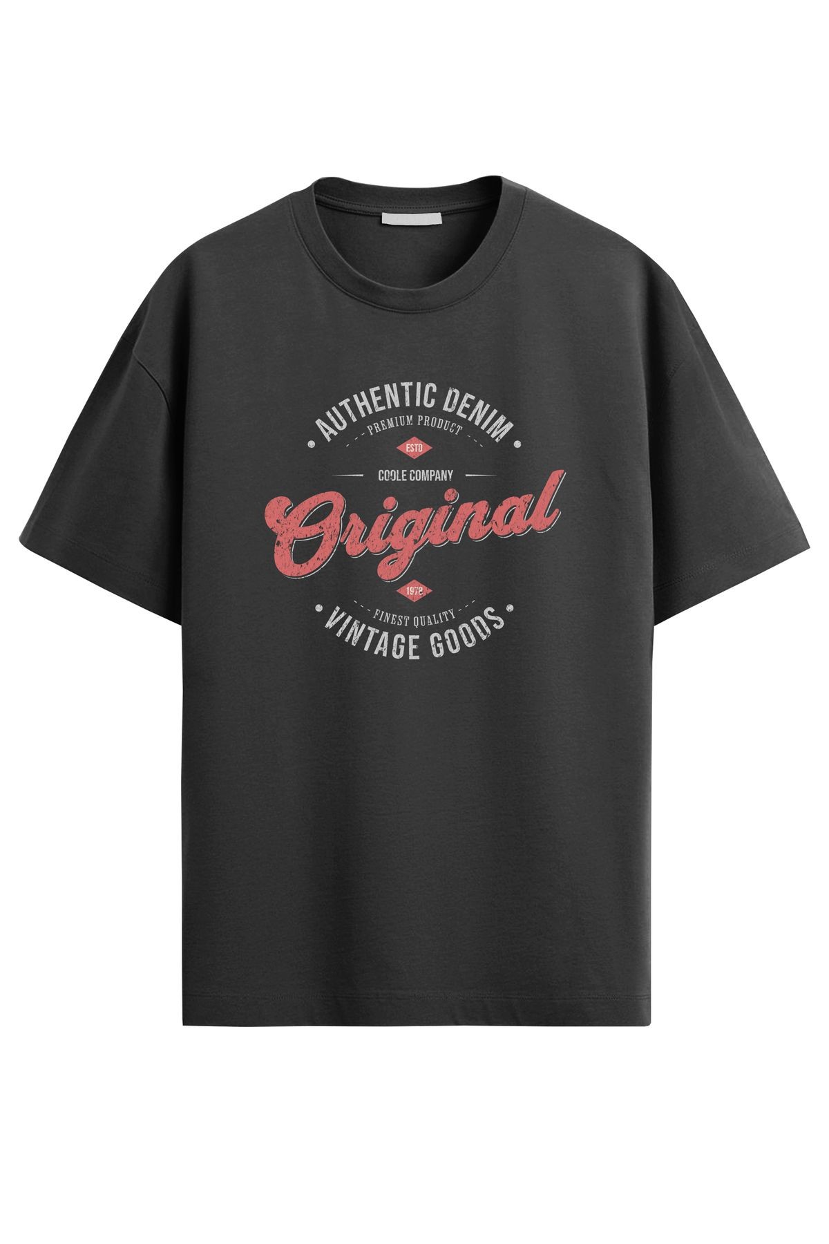 Unisex Vintage Original Baskılı T-Shirt