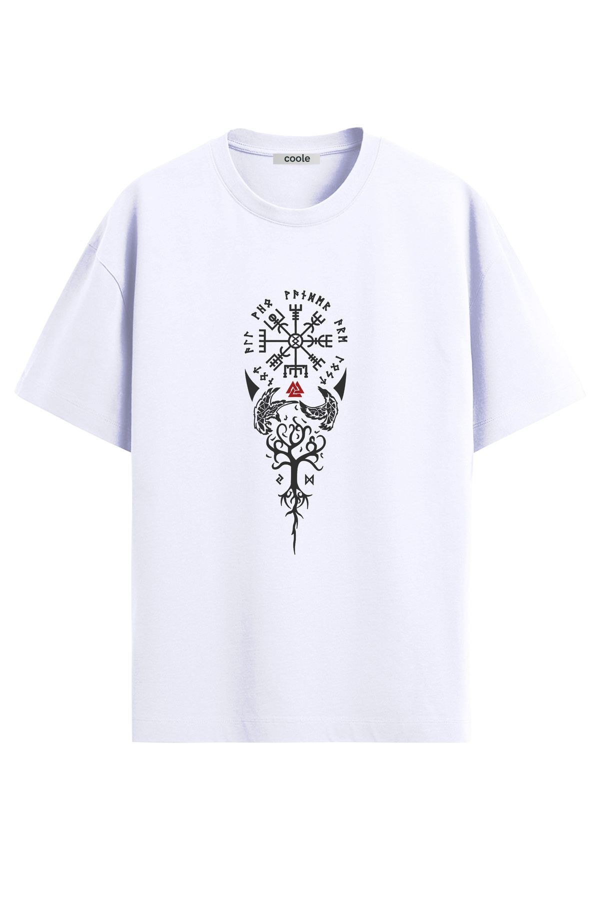 Erkek Viking Pusulası Baskılı Regular Kalıp T-Shirt