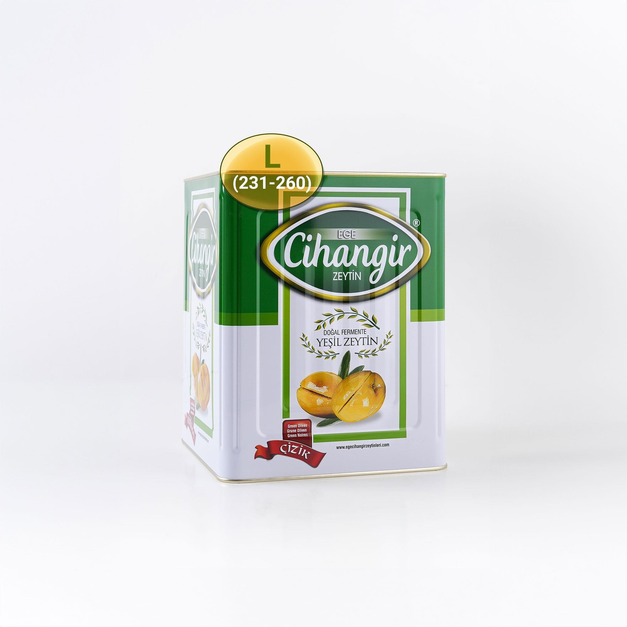 Edremit Çizik Zeytin L - 10 kg Teneke - Ege Cihangir