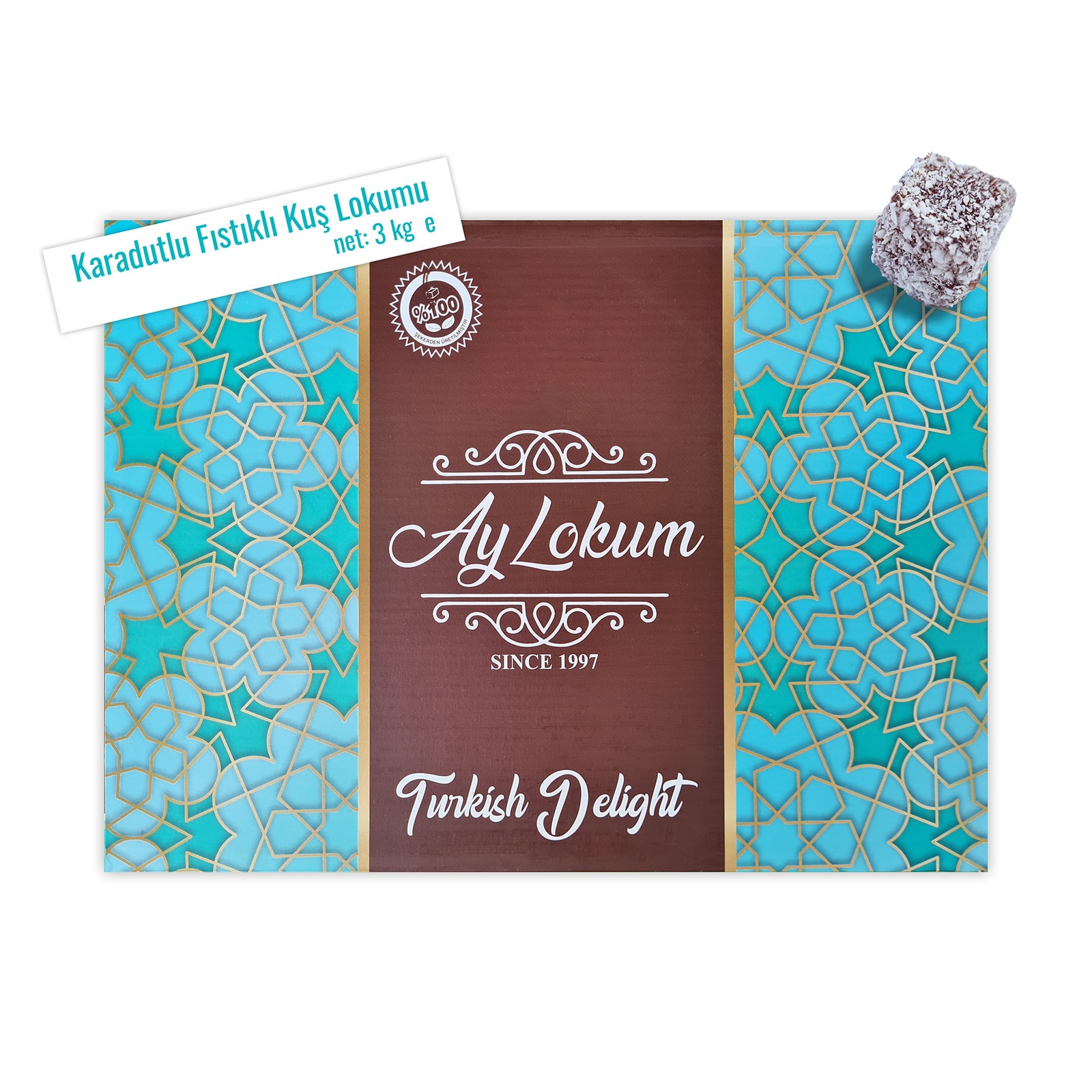 Karadutlu Fıstıklı Kuş Lokumu - 2.500 gr - Ay Lokum