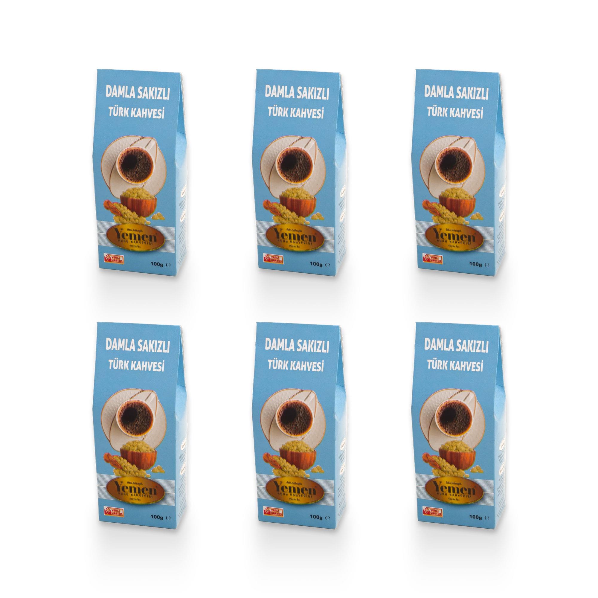 Damla Sakızlı Türk Kahvesi - 100 gr x 6 - Yemen Kuru Kahvecisi