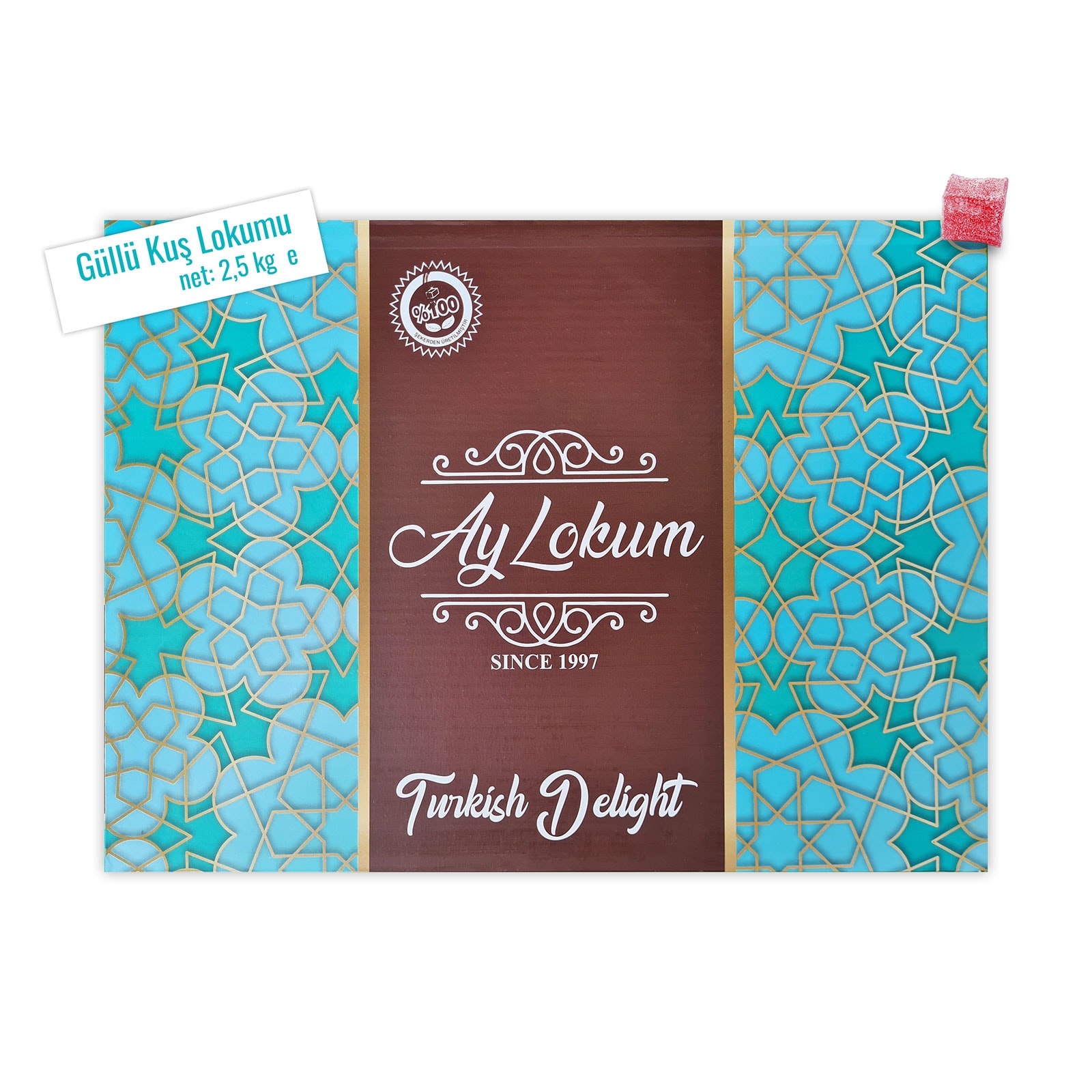 Güllü Lokum - 3.000 gr - Ay Lokum