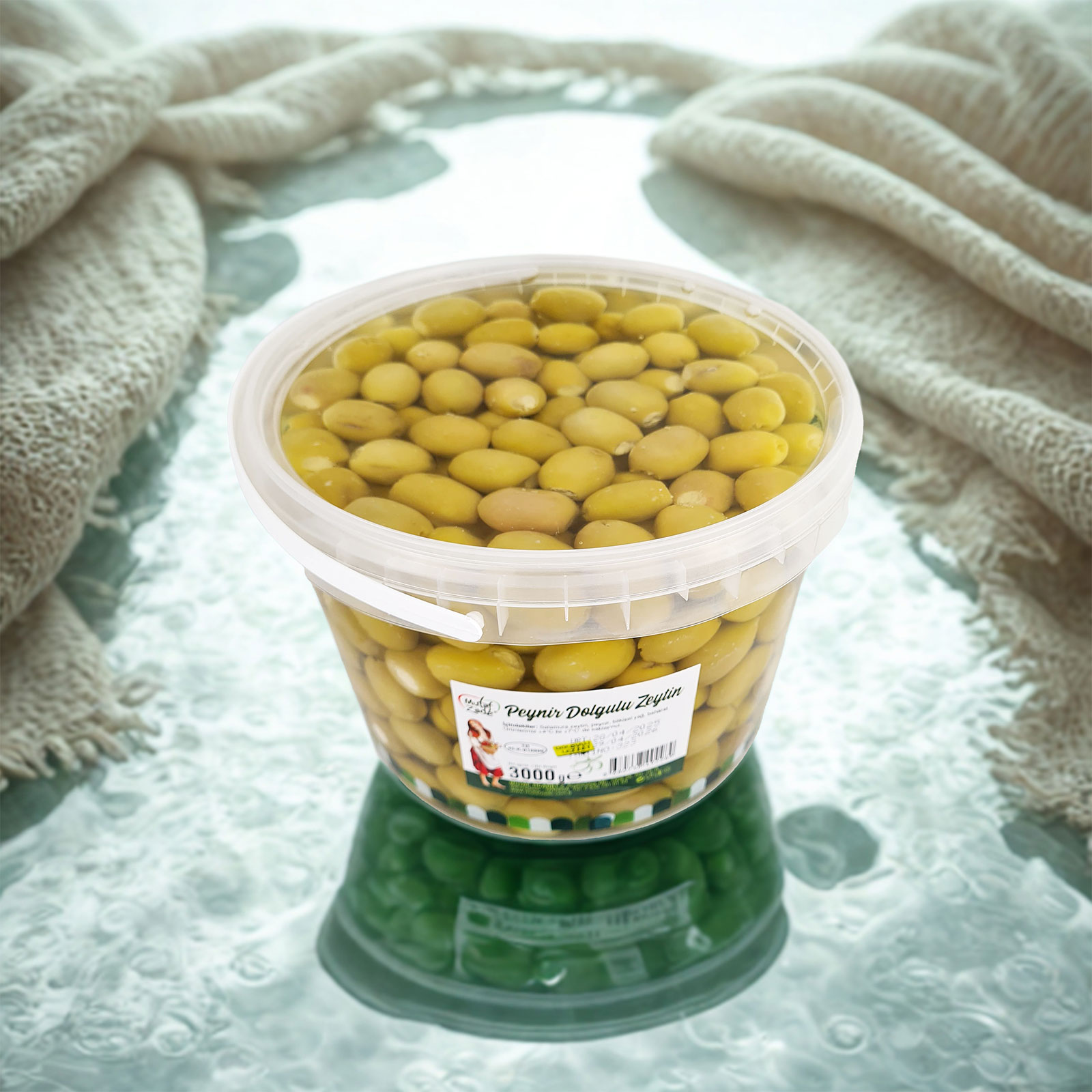 Peynir Dolgulu Yeşil Zeytin - 3.000 gr - Mutafzade