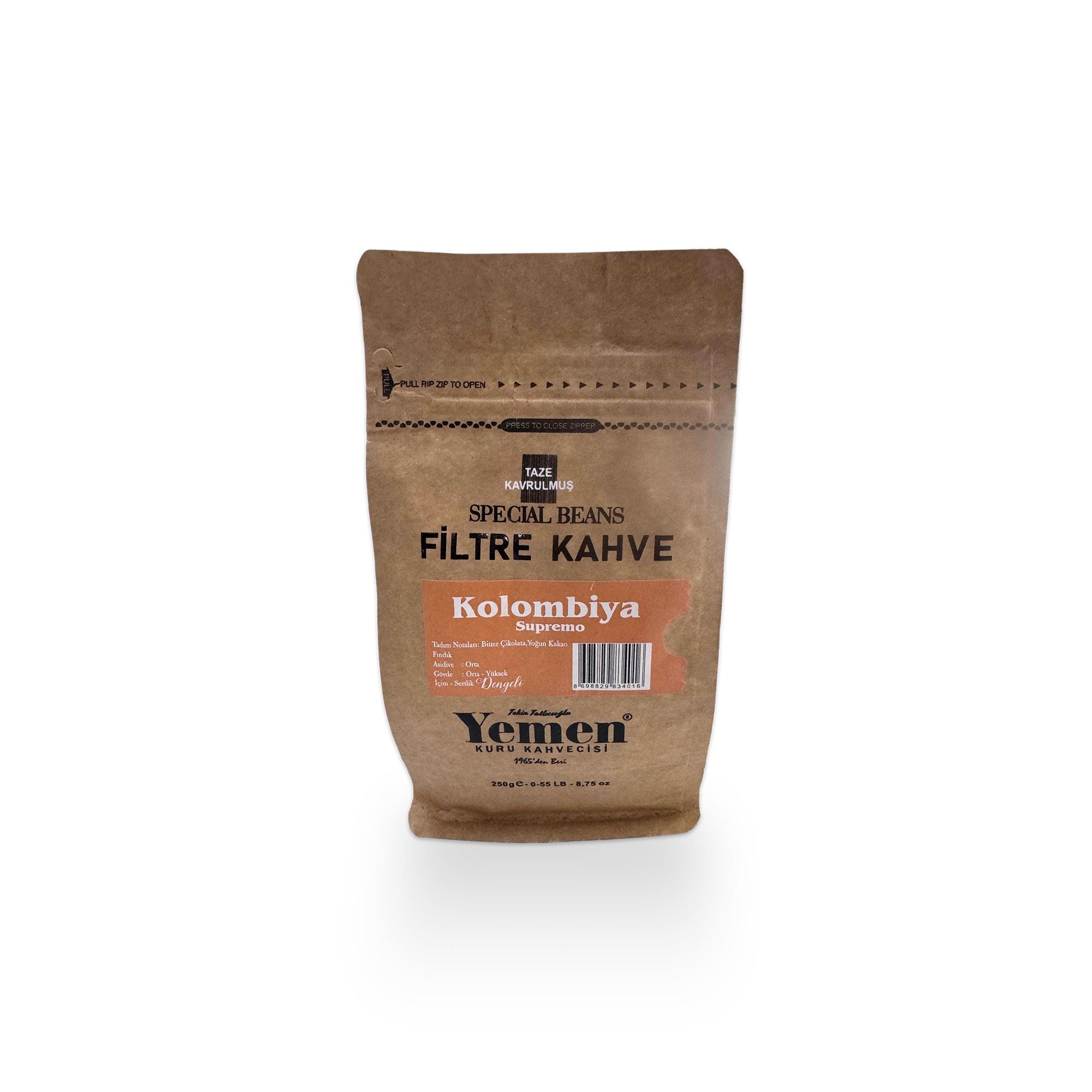Kolombiya Filtre Kahve - 250 gr - Yemen Kuru Kahvecisi