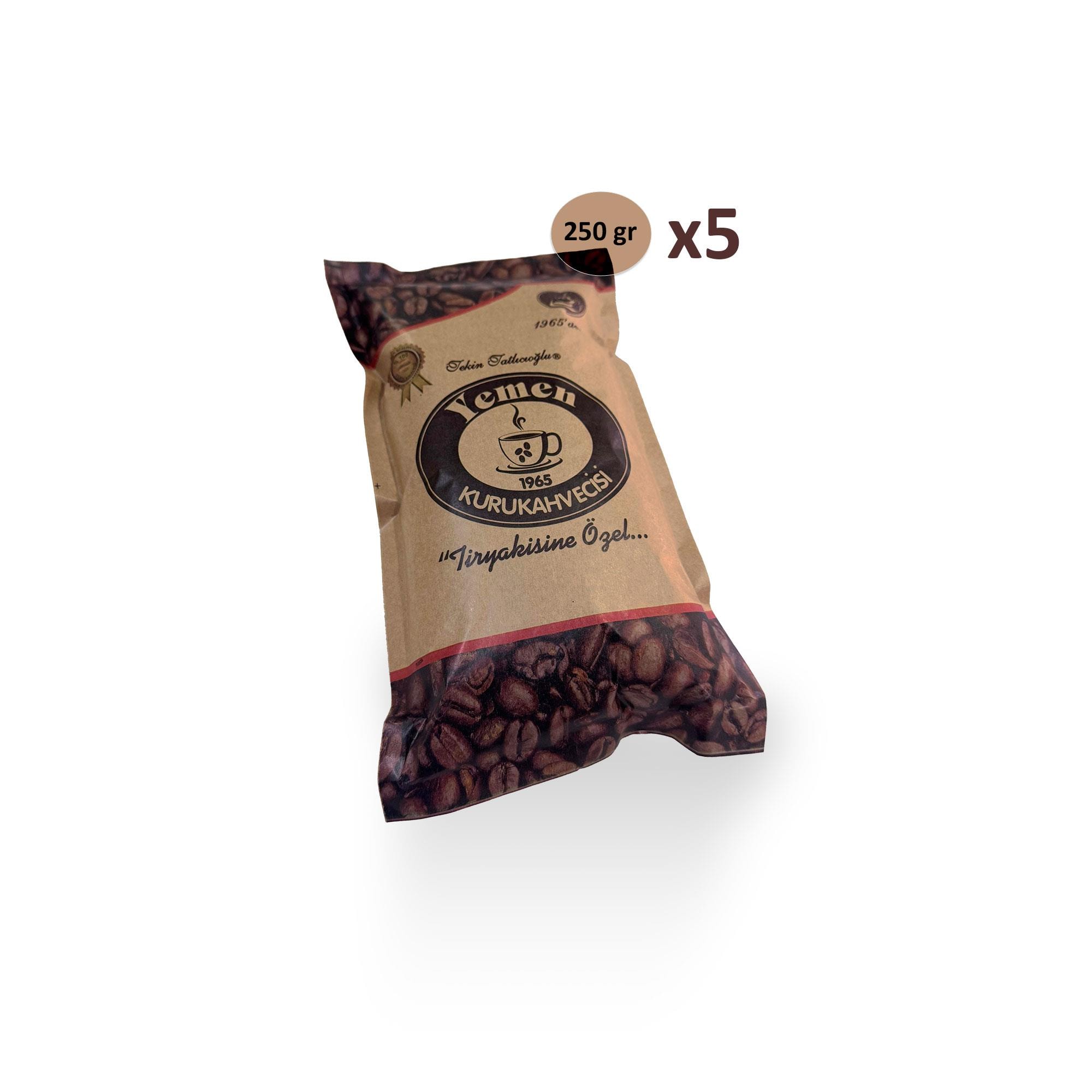 Türk Kahvesi - 250 gr x 5 - Yemen Kuru Kahvecisi