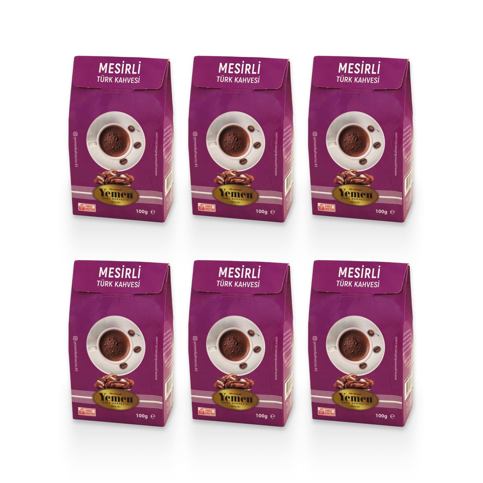 Mesirli Türk Kahvesi - 100 gr x 6 - Yemen Kuru Kahvecisi