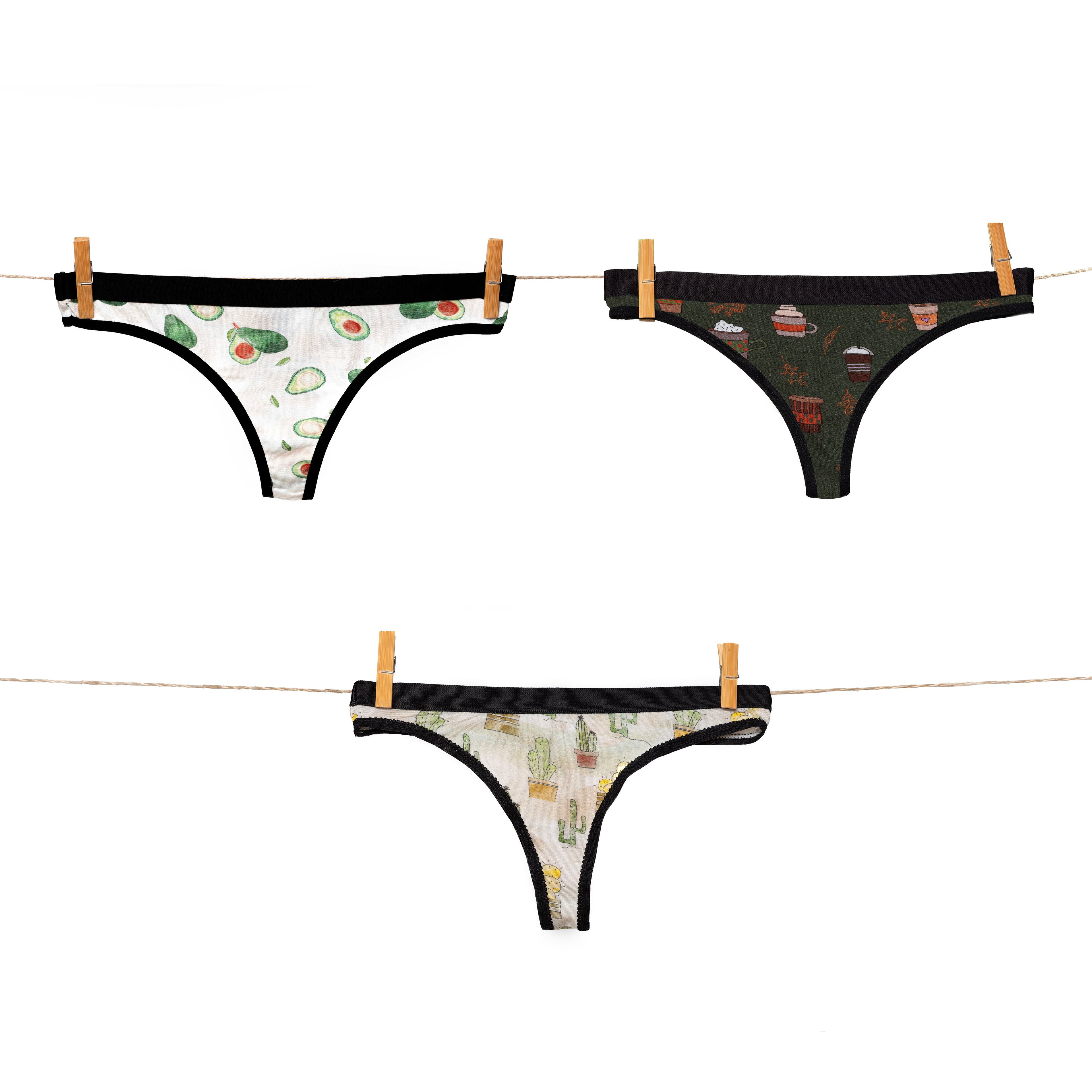 Green Vibes Undies Pack 🥑🌵☕