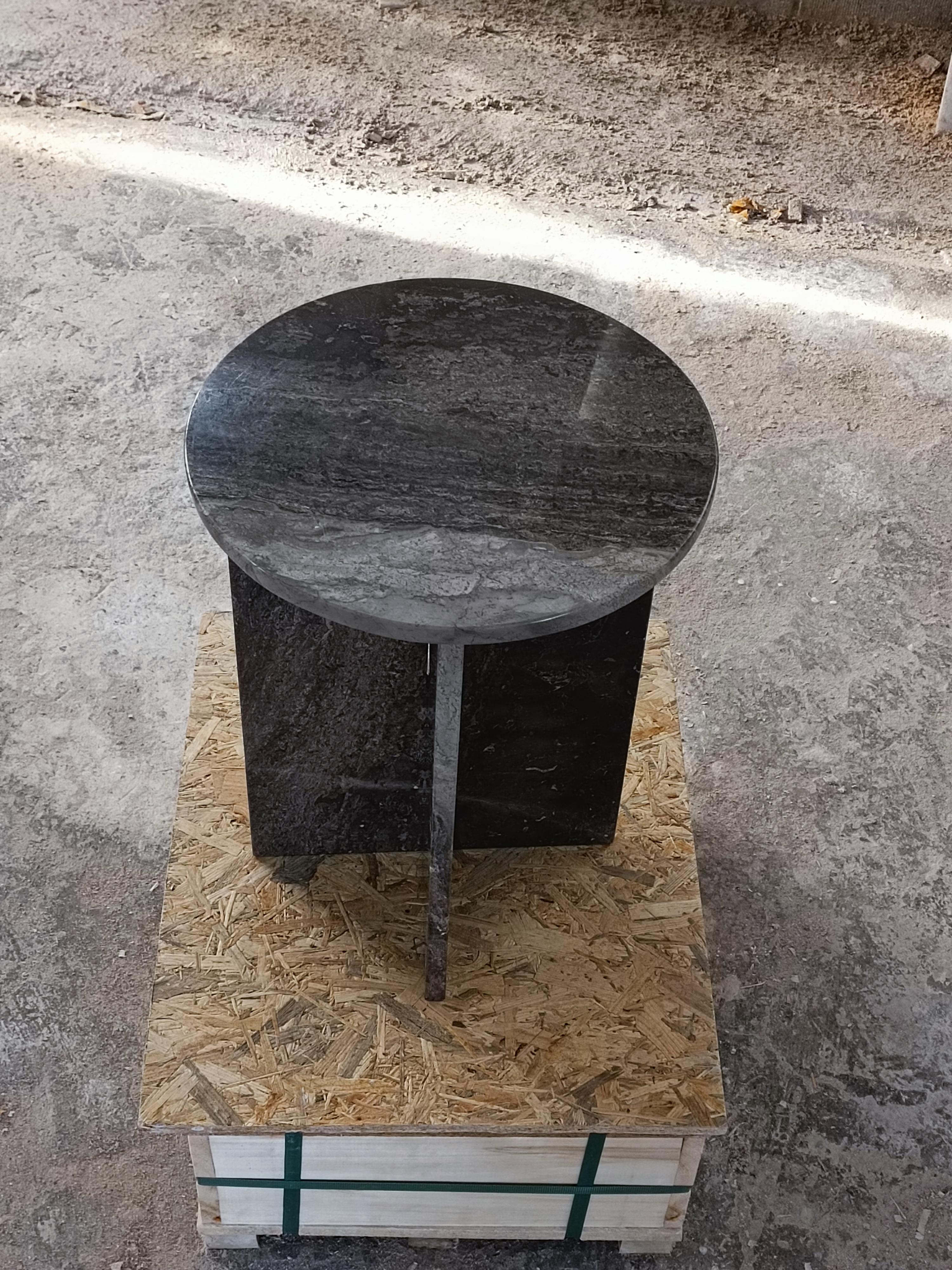 Brown Marble Side Table / Corner Table / end table / side table 52 cm (20,4'')