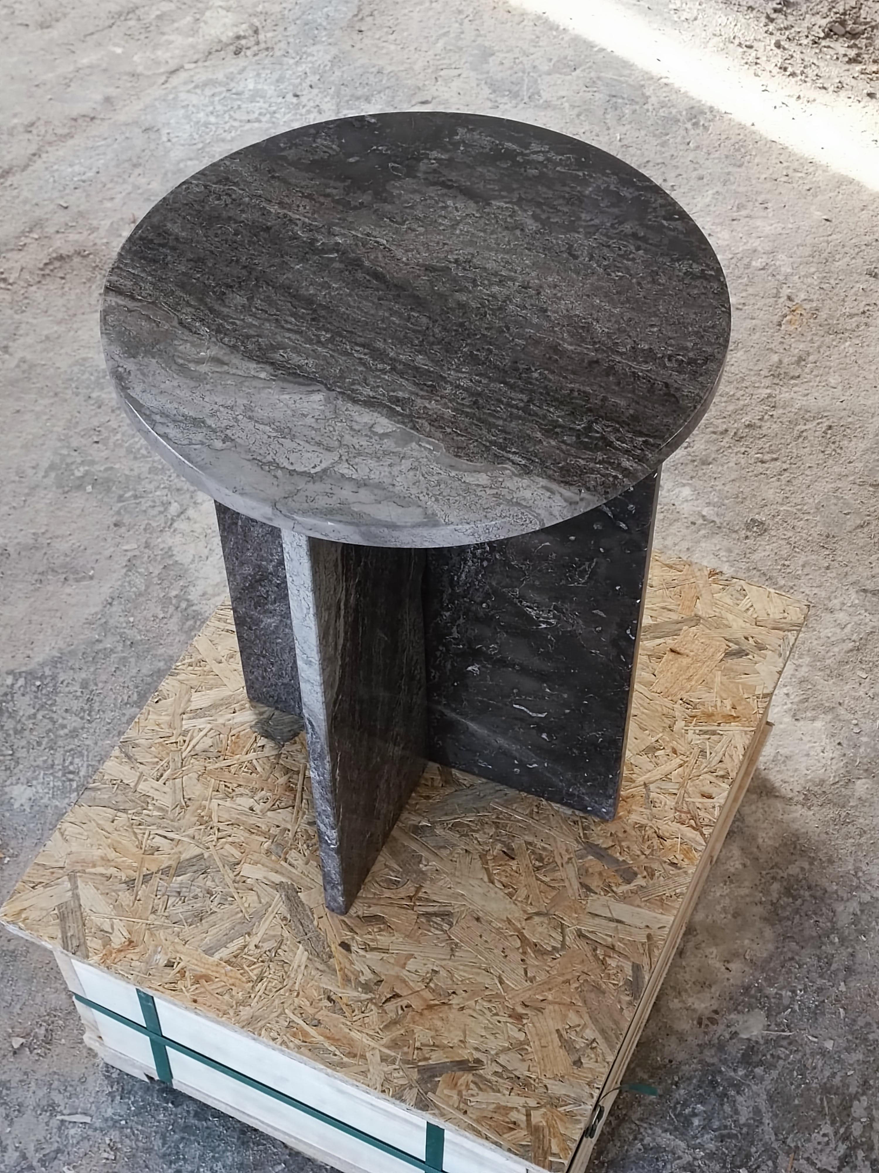 Brown Marble Side Table / Corner Table / end table / side table 52 cm (20,4'')