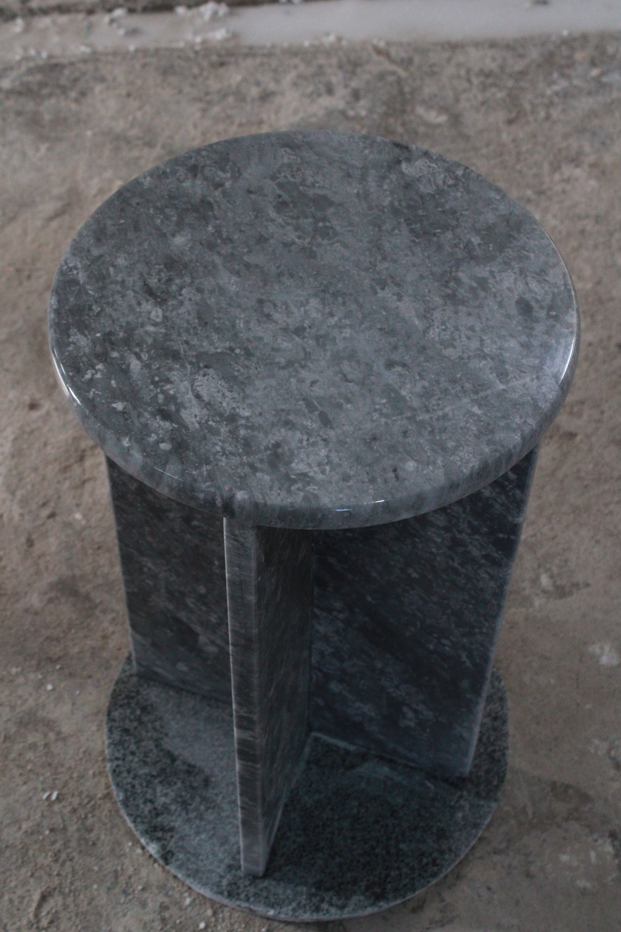 Silver Marble Side Table, Corner table, End table 55x35 cm 