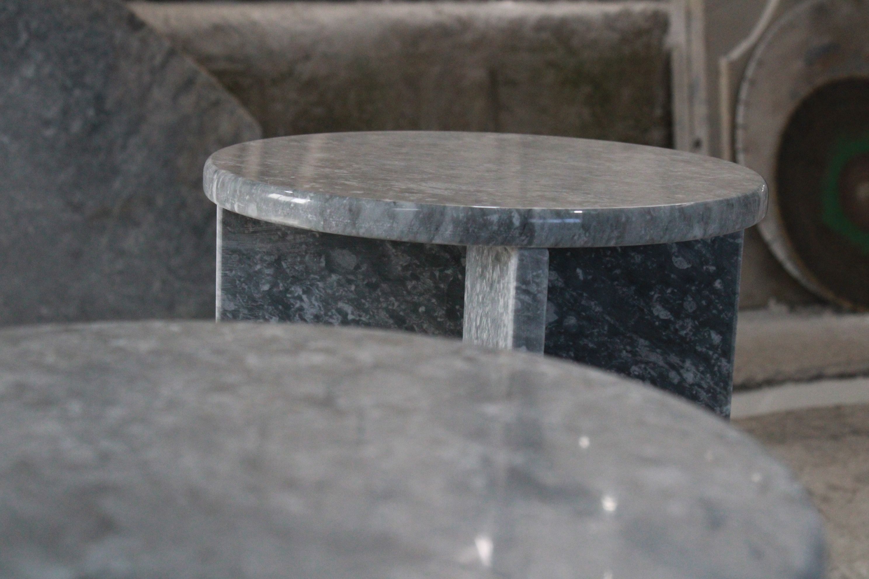 Silver Marble Side Table, Corner table, End table 55x35 cm 