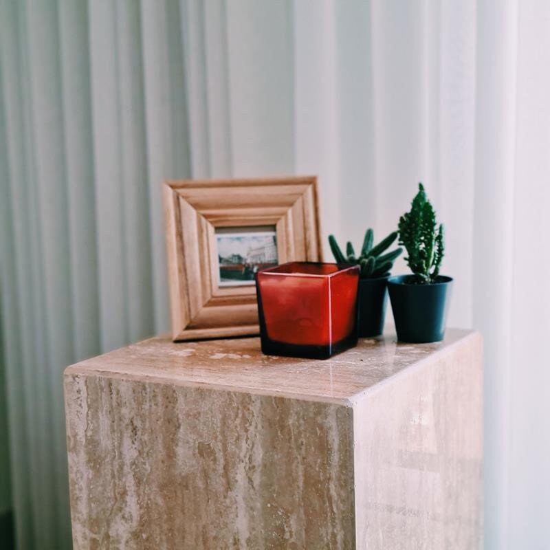 Travertine Cube Coffee Table, Side Table Free Shipping