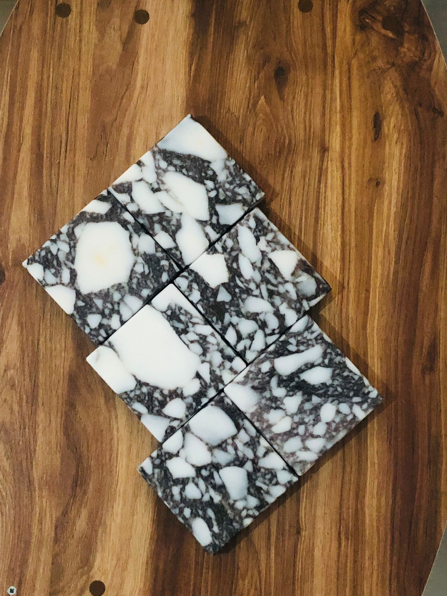 Calacatta viola Coasters made of real marble and handmade 4 pcs