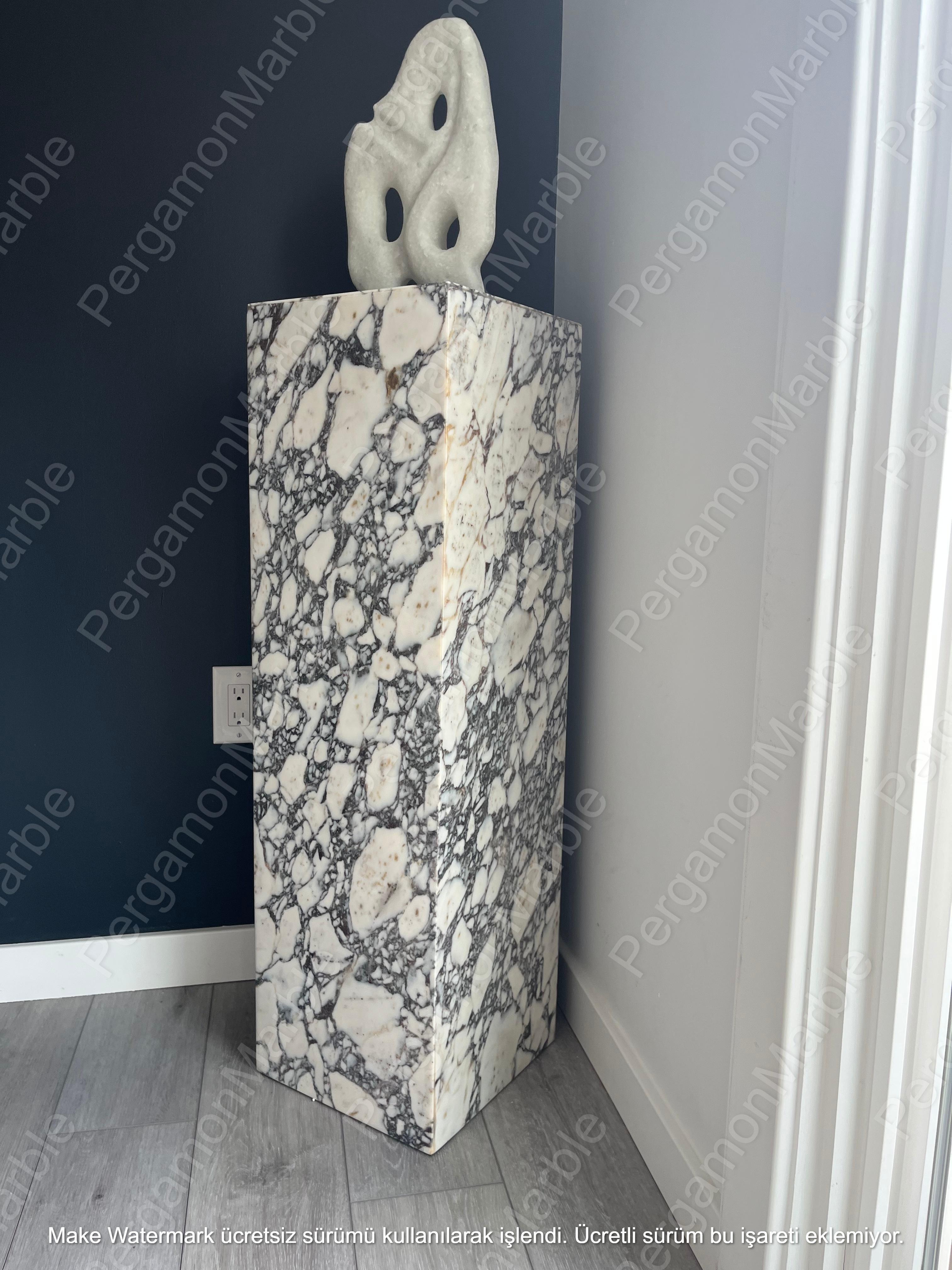 Calacatta Viola Marble Cube Coffee Table Large Model