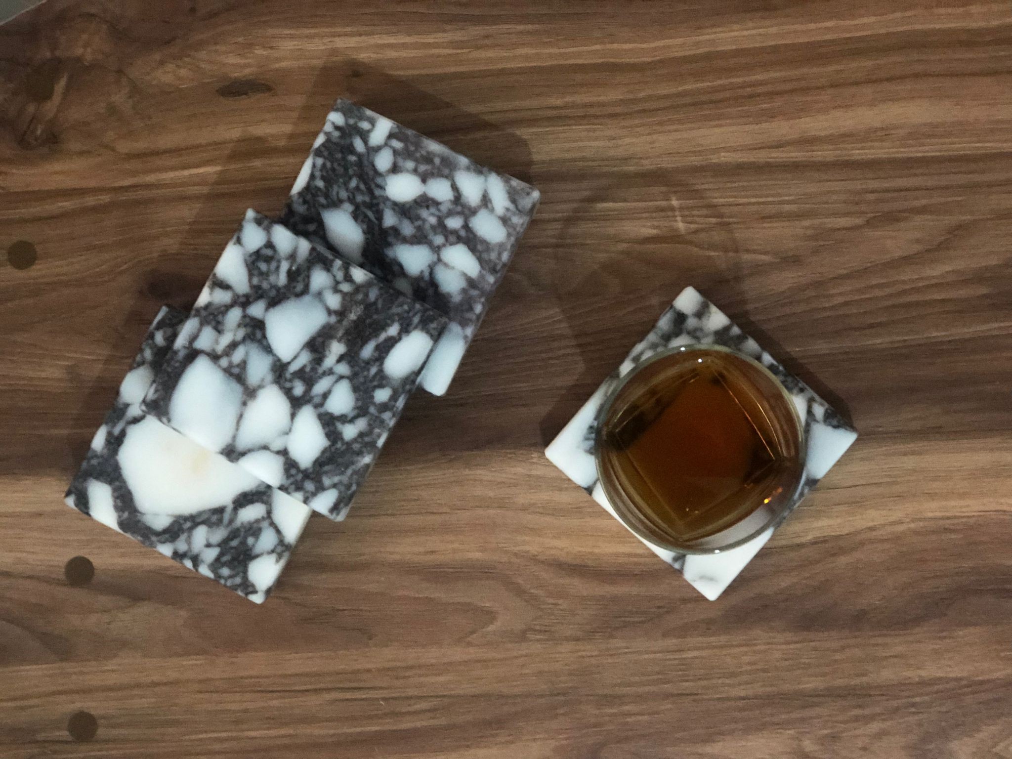 Calacatta viola Coasters made of real marble and handmade 4 pcs