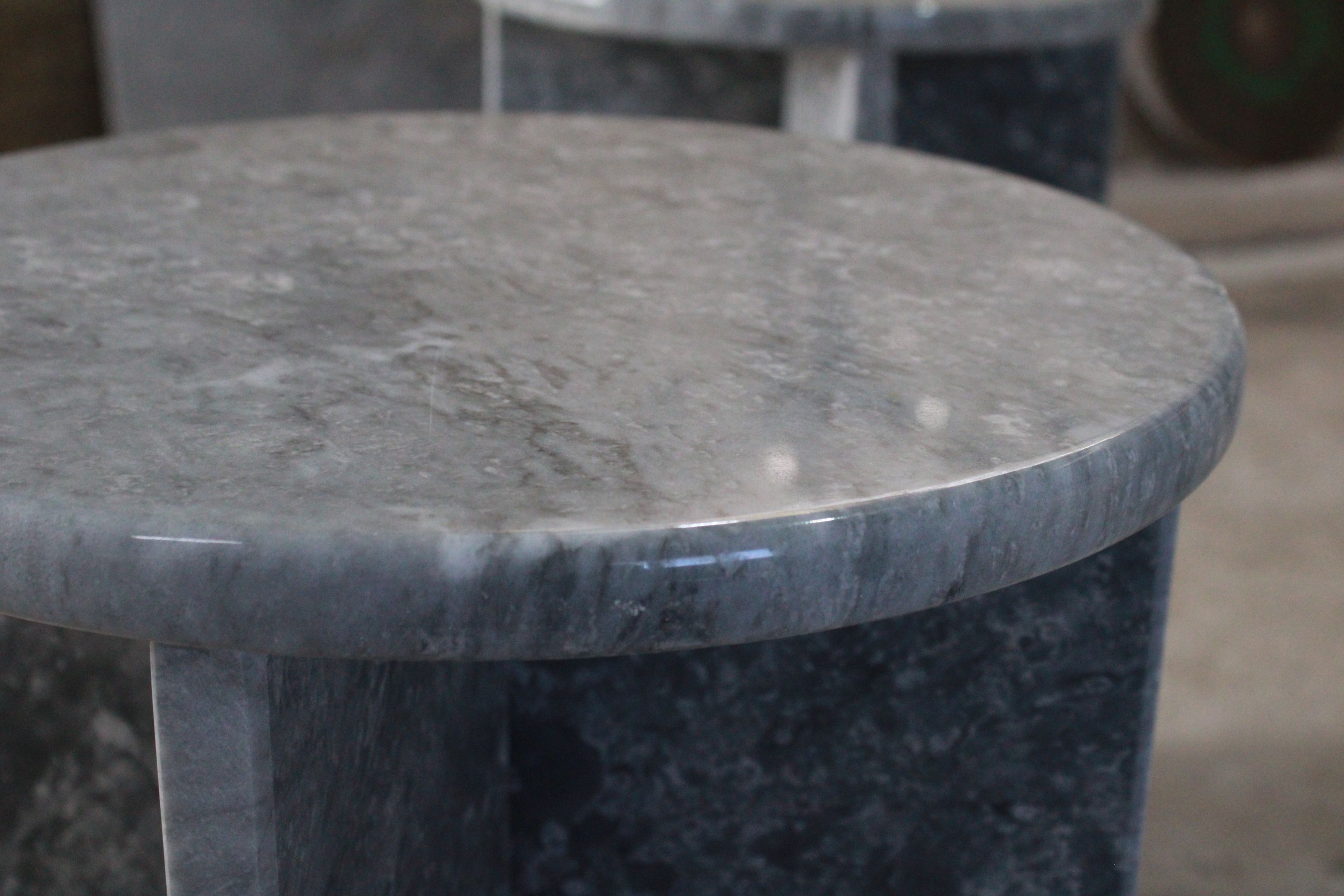 Silver Marble Side Table, Corner table, End table 55x35 cm 