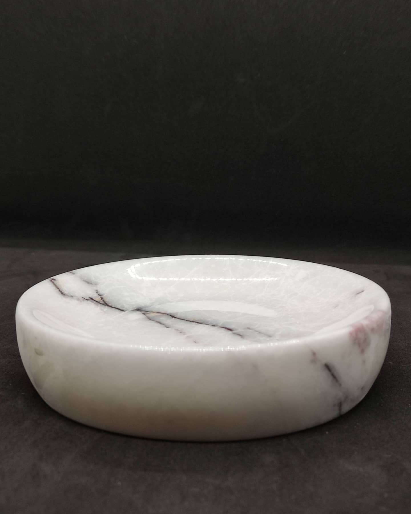 Aegean marble Solid soap dispenser 12 cm in diameter - Handmade