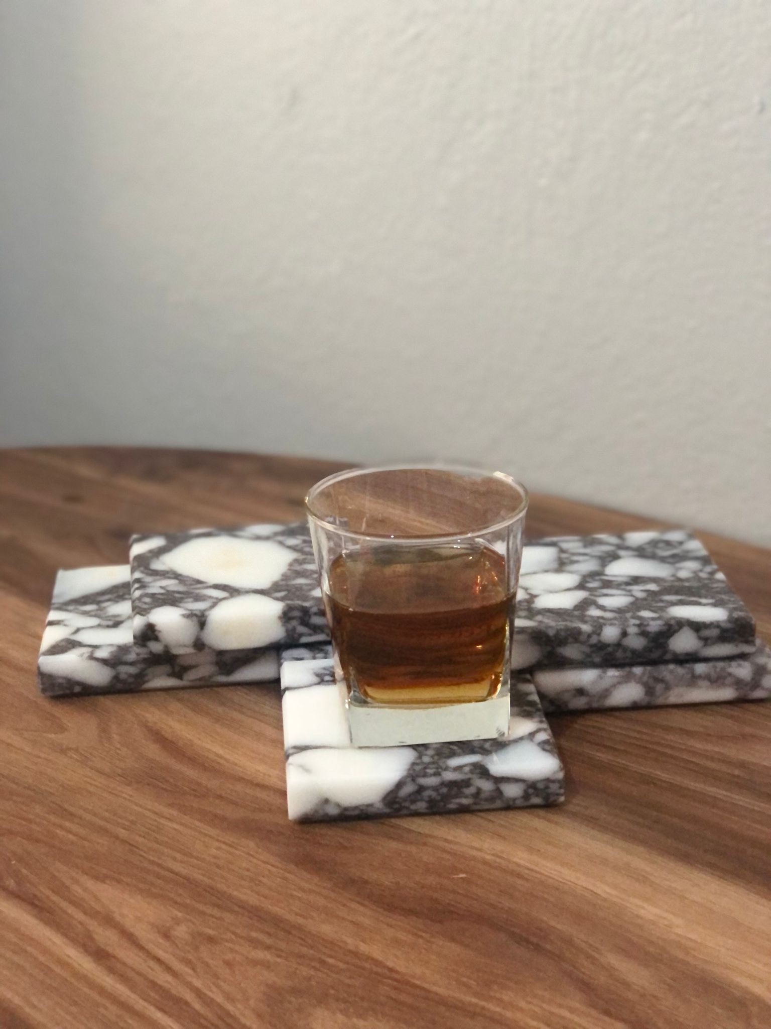 Calacatta viola Coasters made of real marble and handmade 4 pcs