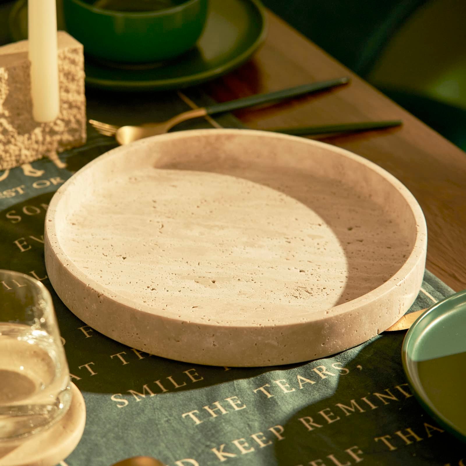 Travertine Presentation Tray & Decorative Plate Multi-purpose 