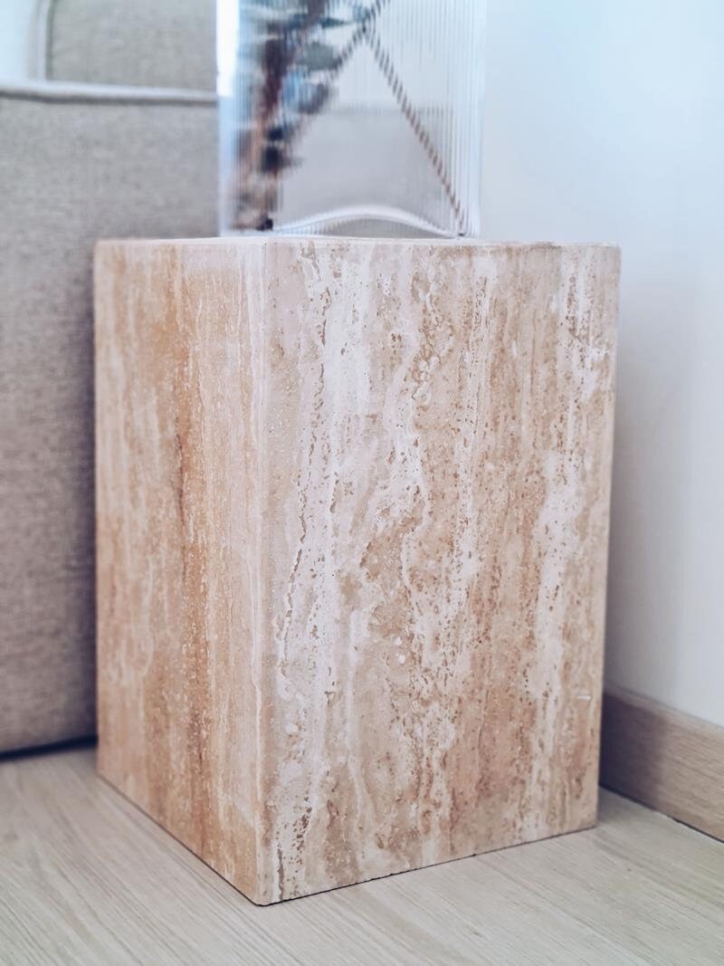 Travertine Cube Coffee Table, Side Table Free Shipping