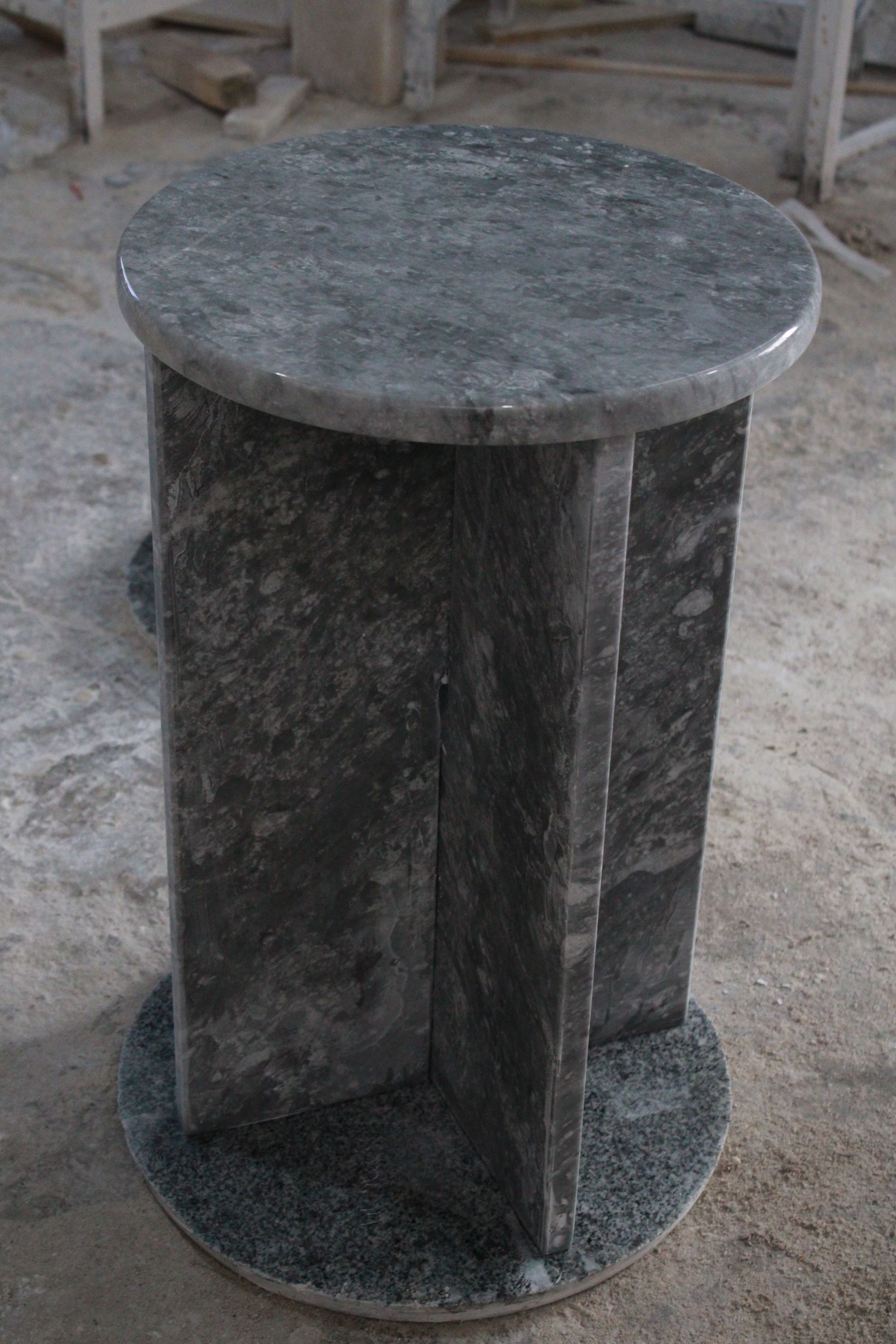 Silver Marble Side Table, Corner table, End table 55x35 cm 