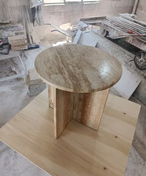 Travertine Side table, Corner table, End table