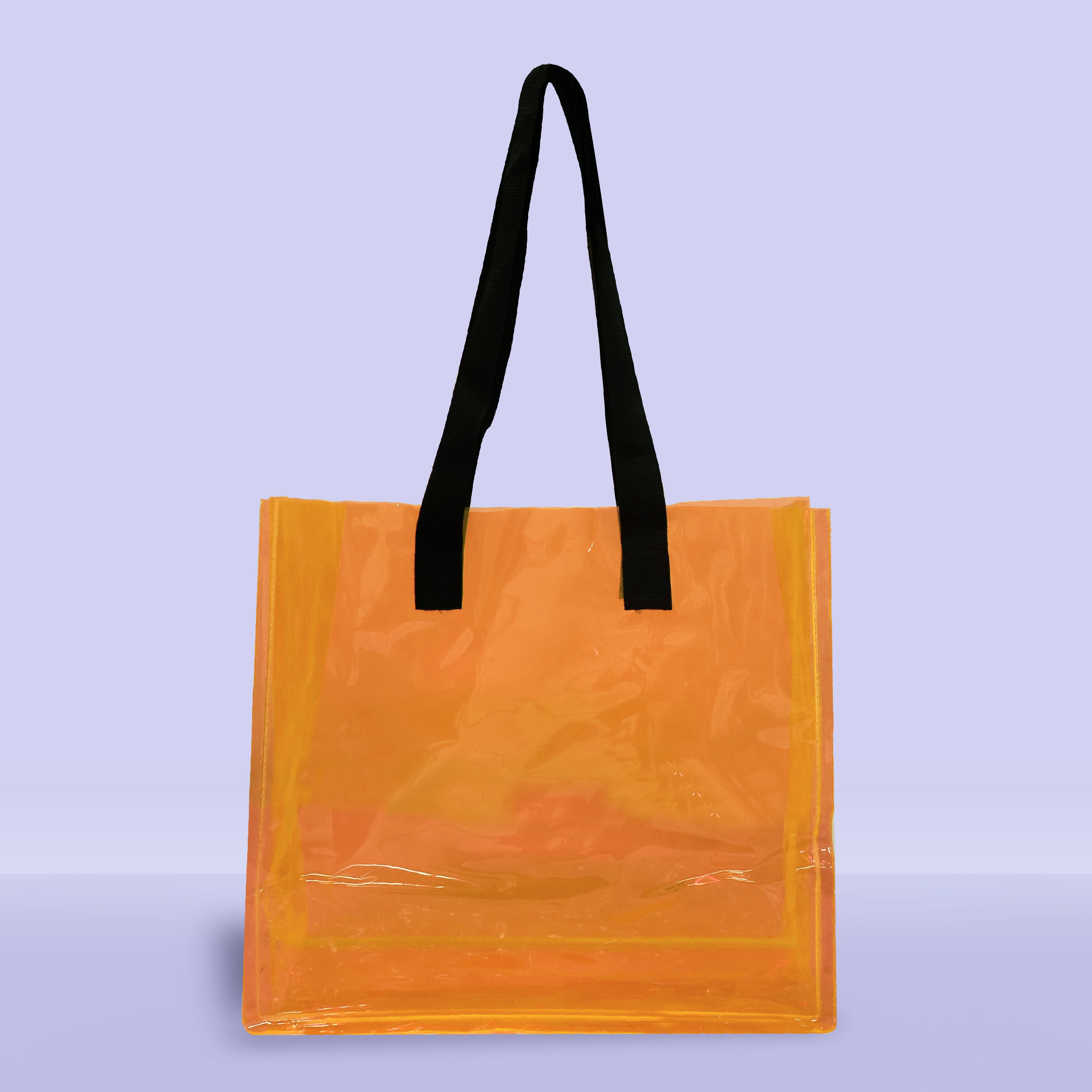 Turuncu renk Plaj Çantası-50 mic PVC-38x18x38cm