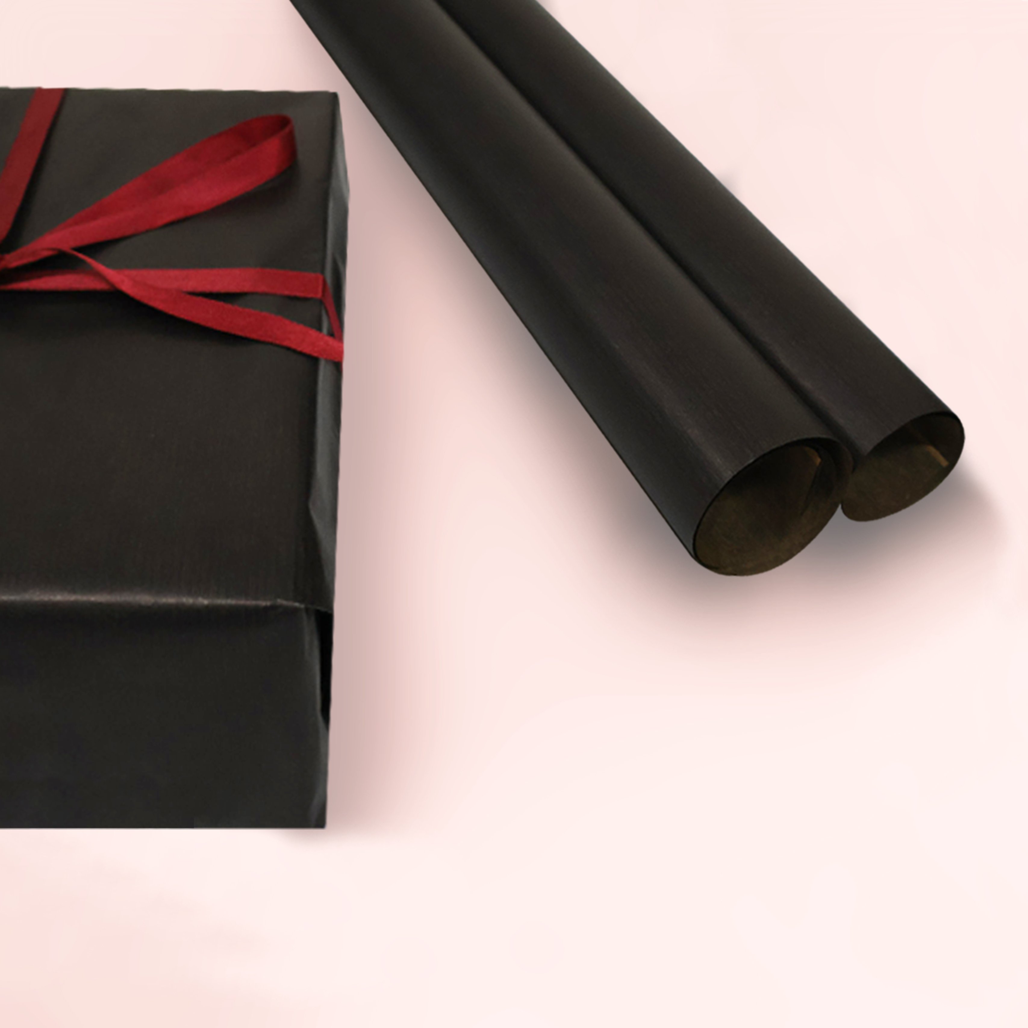 Çizgili Siyah Hediye Paketleme Kağıdı Virgin Kraft Kağıt 40gr-55x55cm-20Sayfa