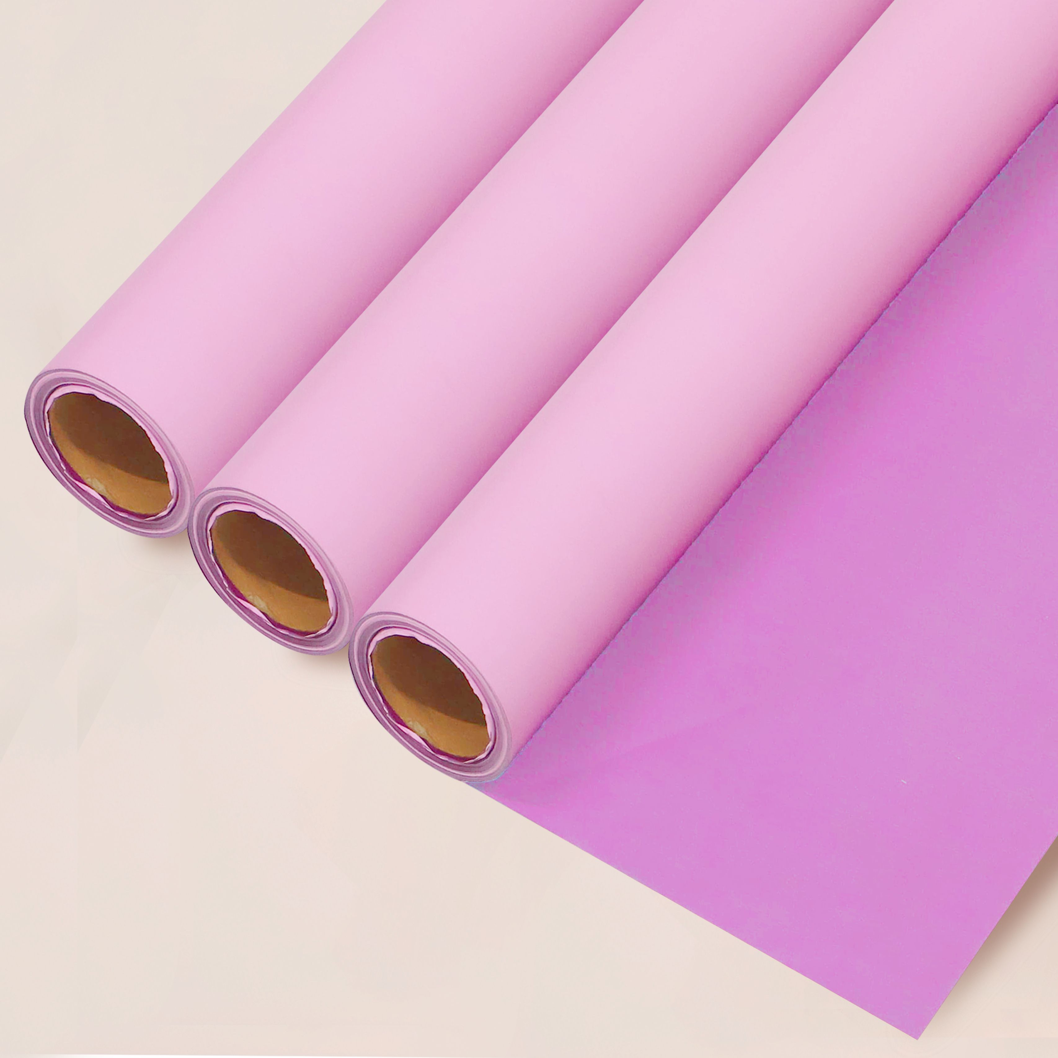 Açık Pembe&Fuşya Renk Rulo Çiçek buket kağıdı-25 Metre