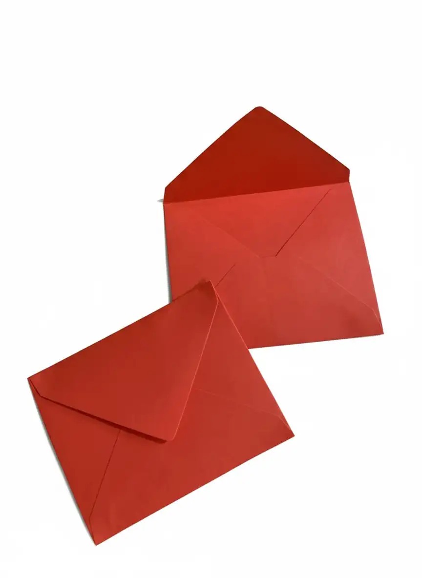 Zarf- Kırmızı Renk - Çiçek Buket Aksesuarı - 9cmX7cm-100 Adet 