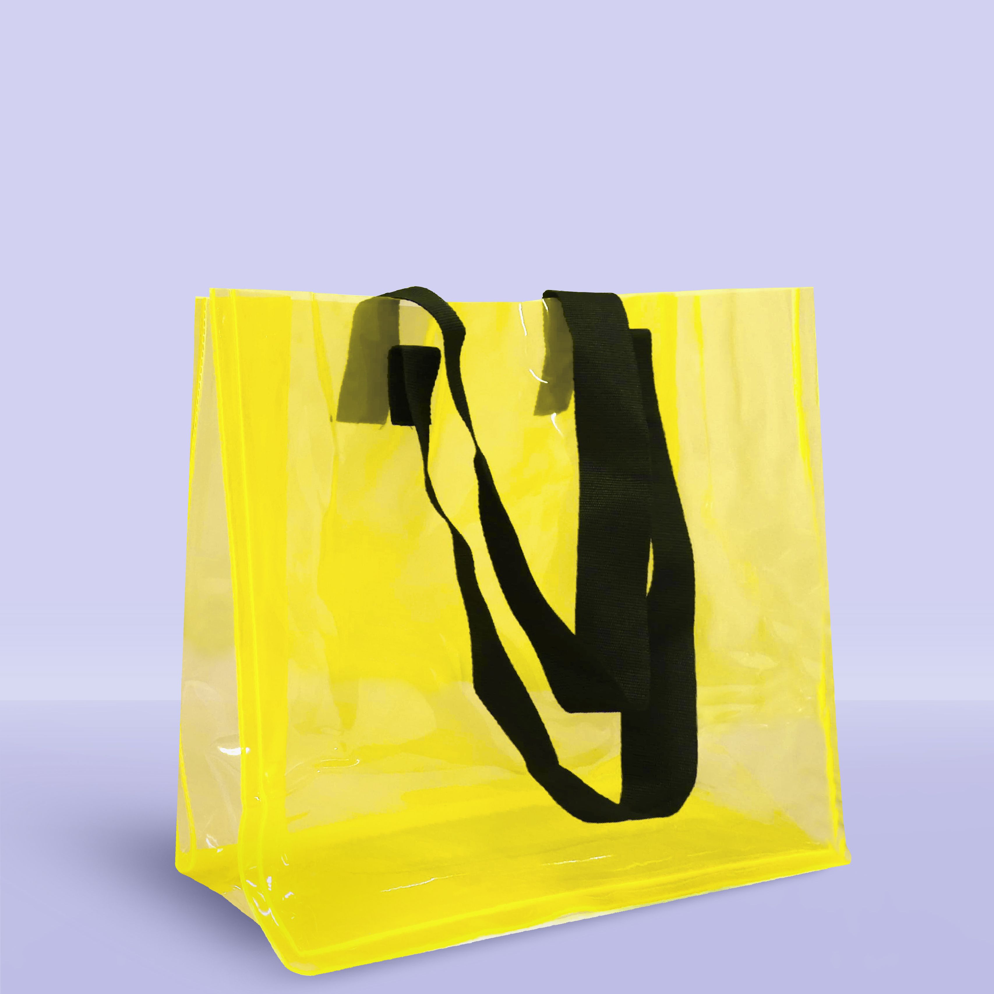 Sarı renk Plaj Çantası-50 mic PVC-38x18x38cm