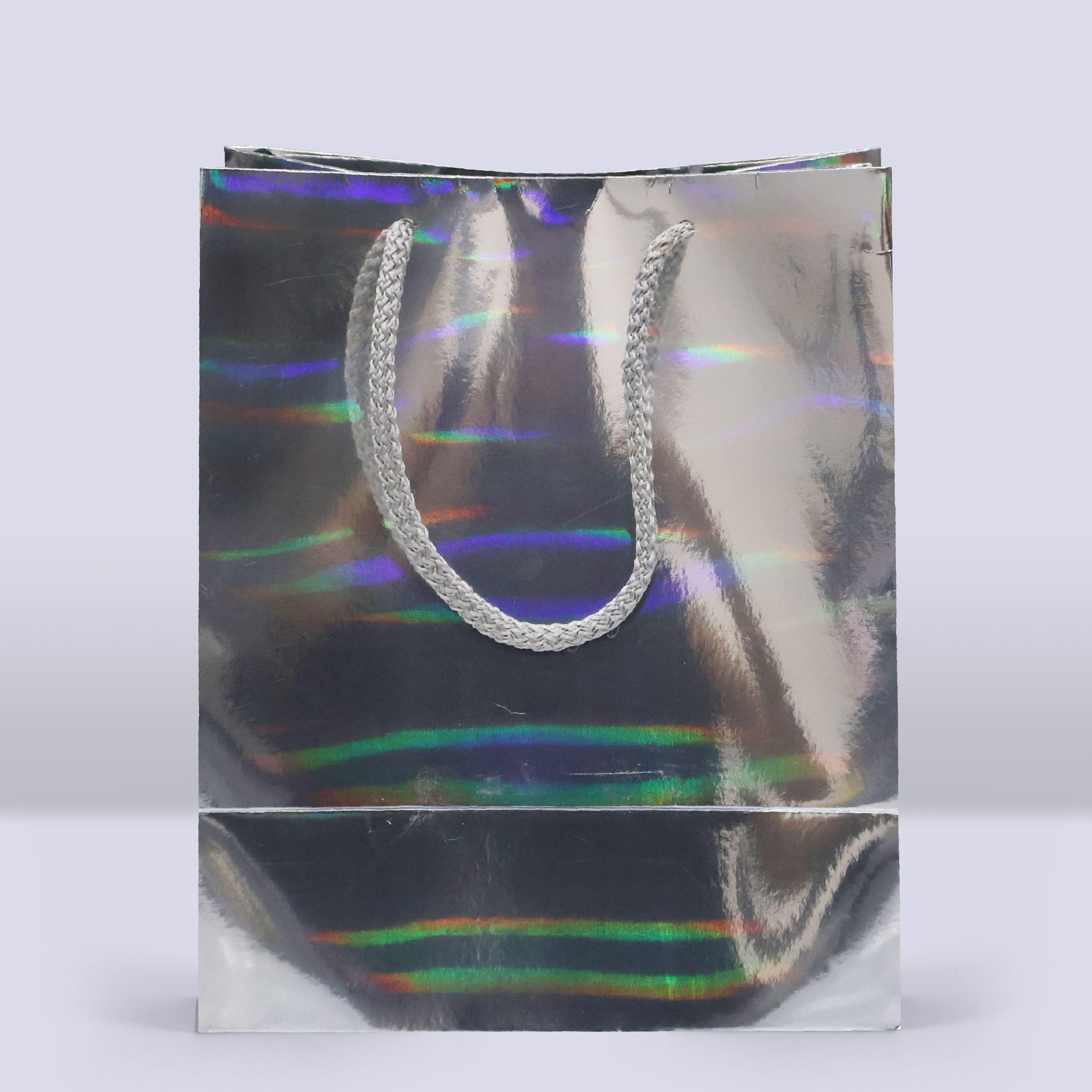 Hologram Desen Karton Çanta-18x12x23
