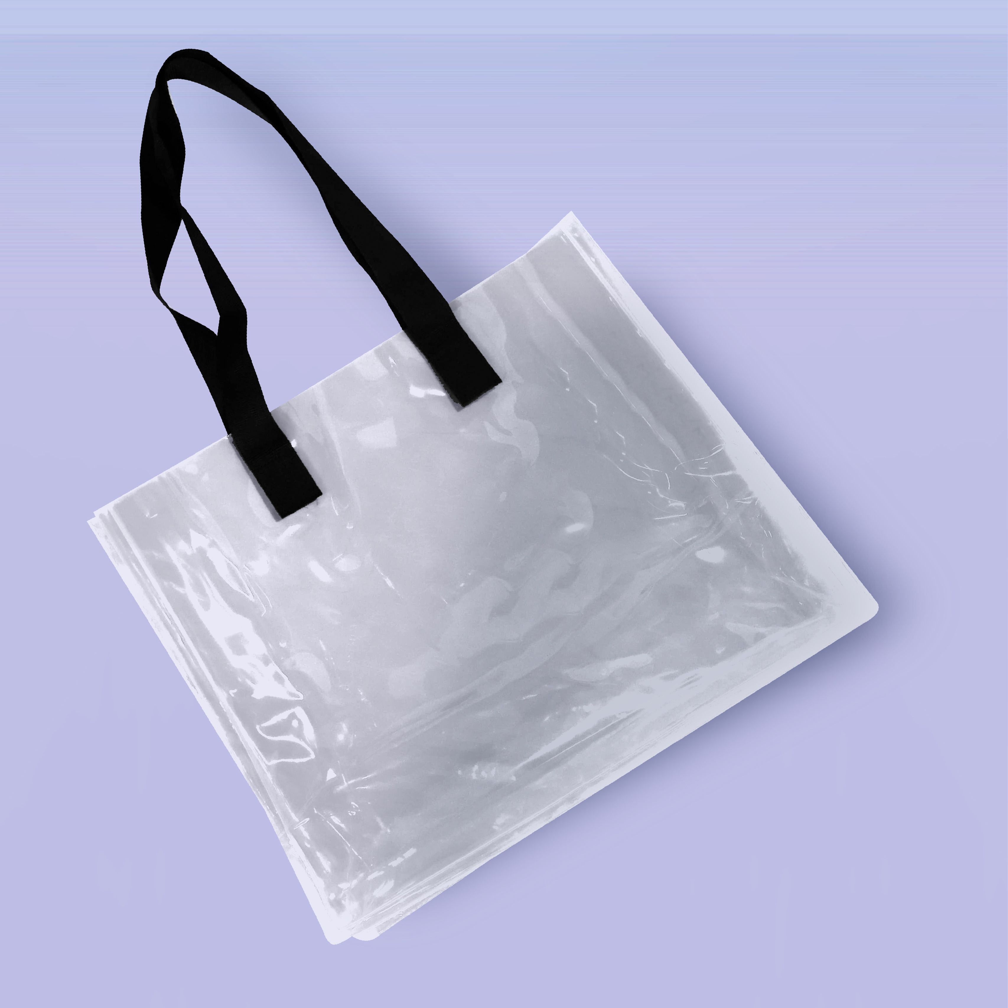 Şeffaf Plaj Çantası-50 mic PVC-38x18x38cm