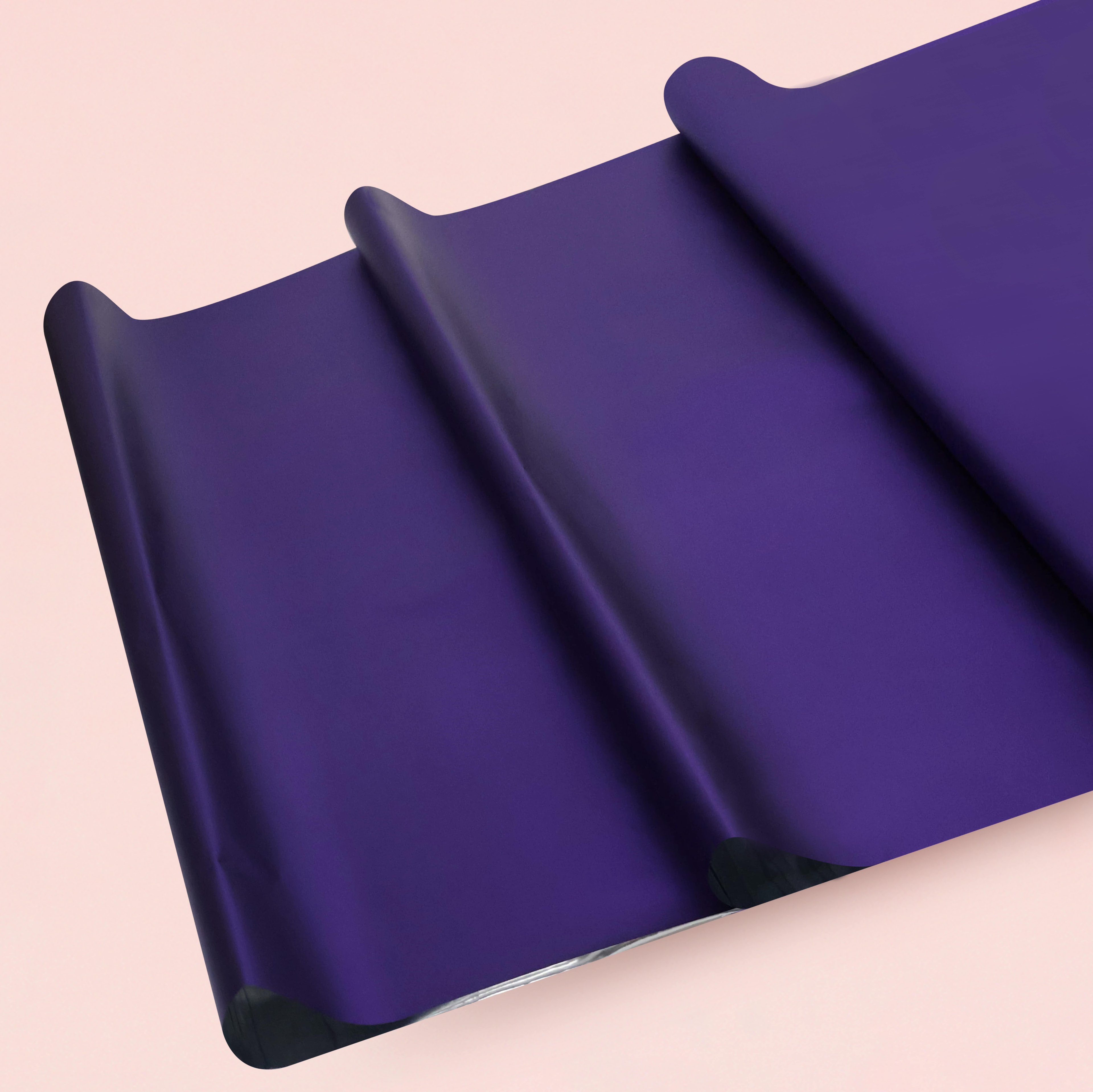  Lüks Metalize Hediye Paketleme Kağıdı-Mat Mor Renk-50x70-20Sayfa