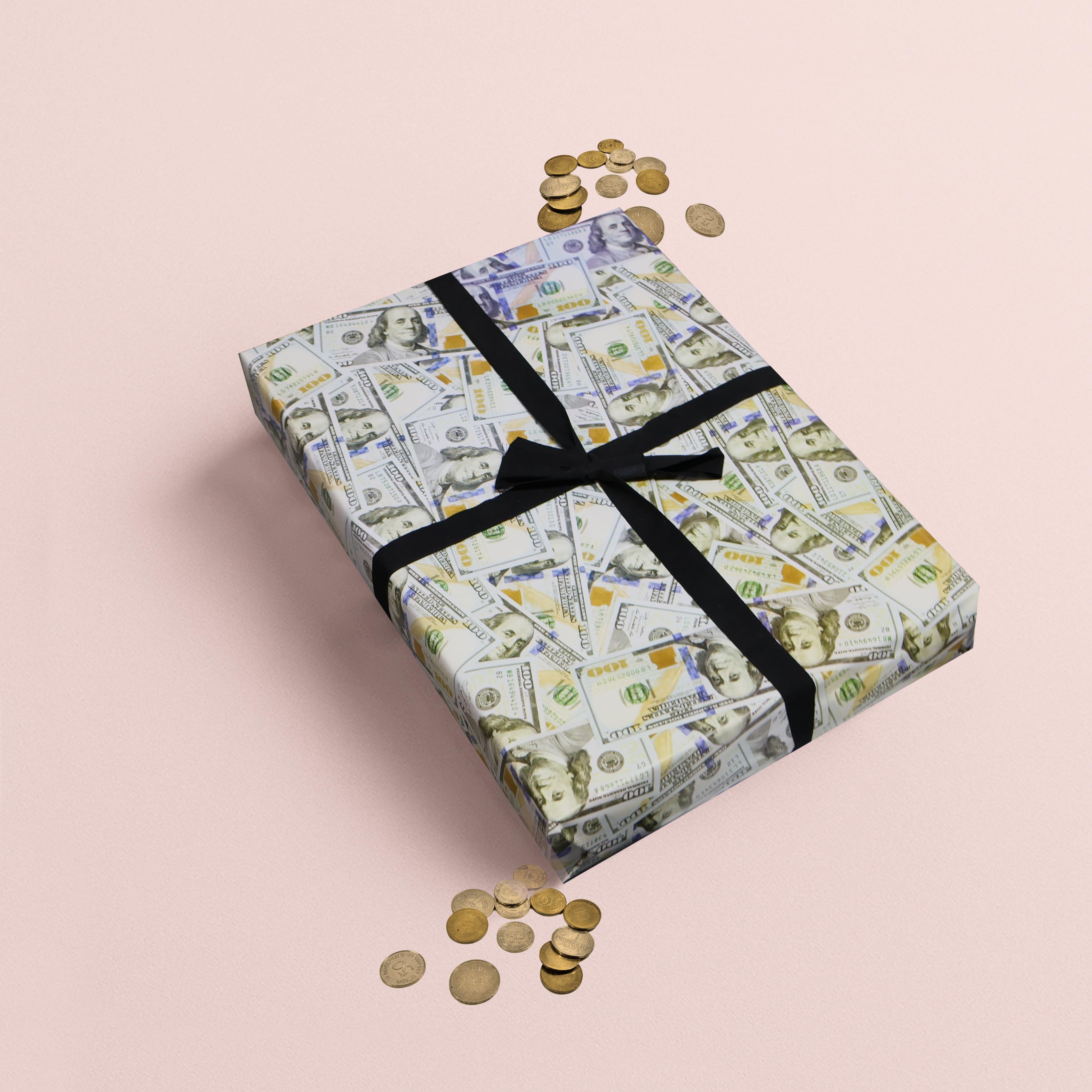 Dolar Tasarımlı Hediye Paketleme Mazemesi-50x70cm-50Sayfa
