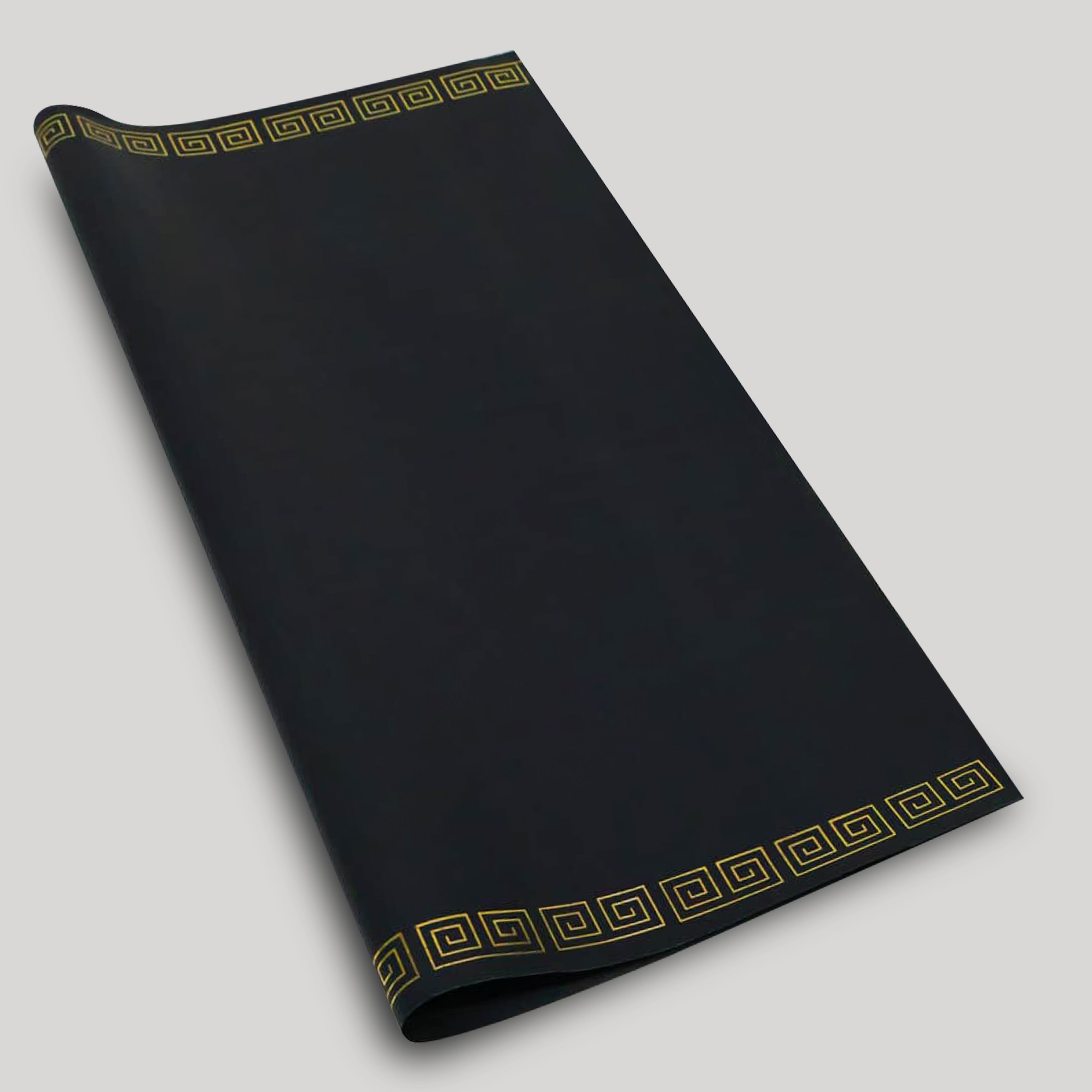 Kraft Kağıt Ön-Arka Mat Tek Renk Gold Varak Yaldız Baskılı Roma Motif Desenli Çiçek Buket Kağıdı-57x57 cm-15 Sayfa