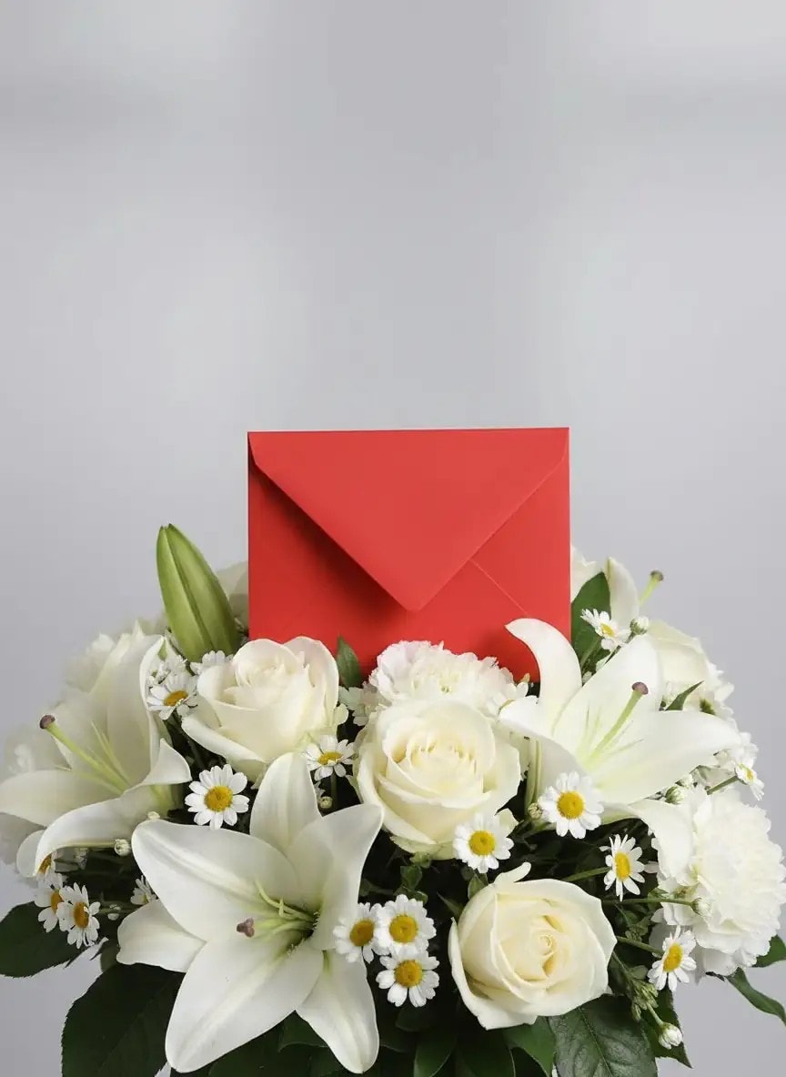 Zarf- Kırmızı Renk - Çiçek Buket Aksesuarı - 9cmX7cm-100 Adet 